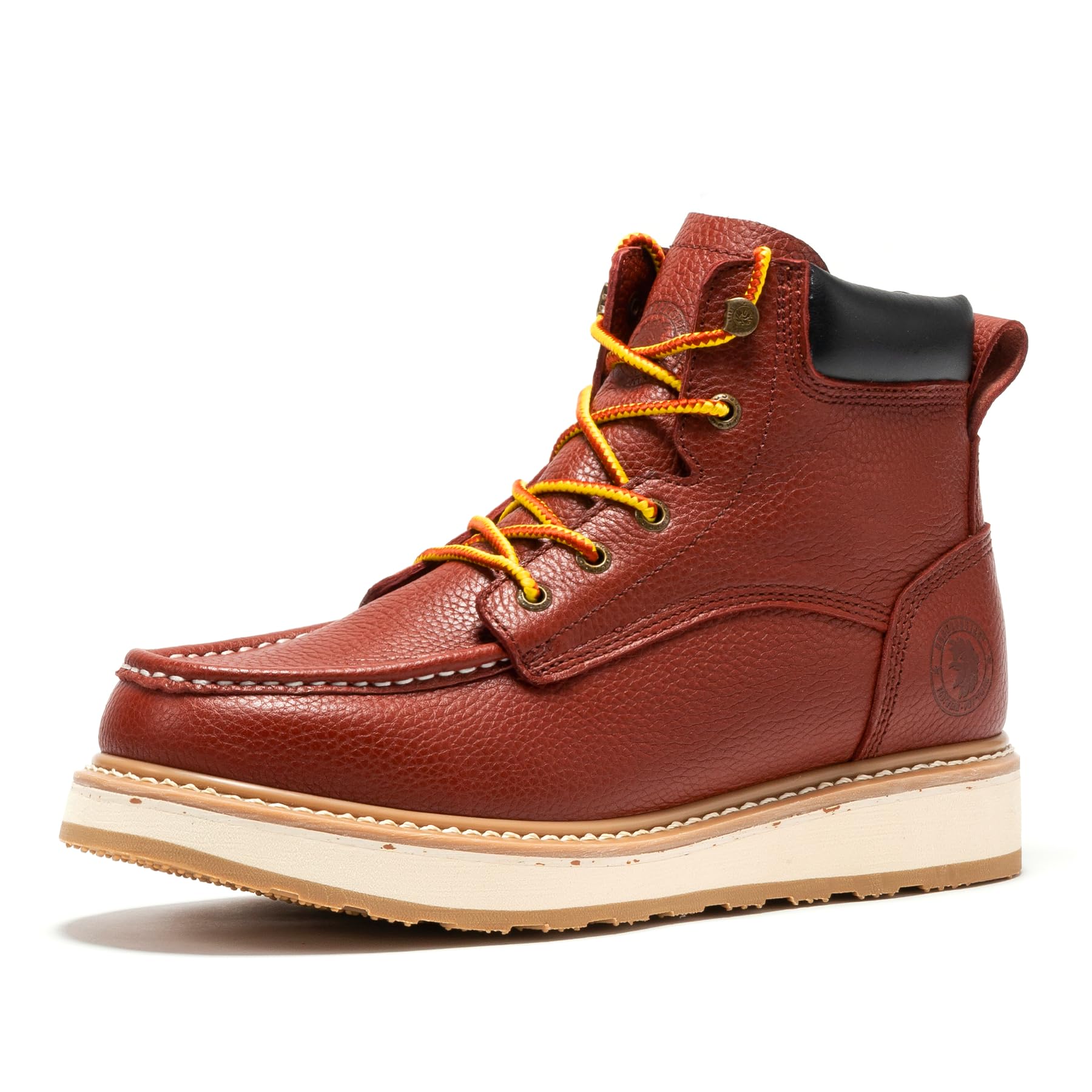 ROCKROOSTER Walker Work Boots for Men, 6" Soft Toe Comfortable Boot, Wedge Sole, Arch Support Anti-Fatigue Boots, Leather Insulated Safety Boot, Electric Hazard AP360