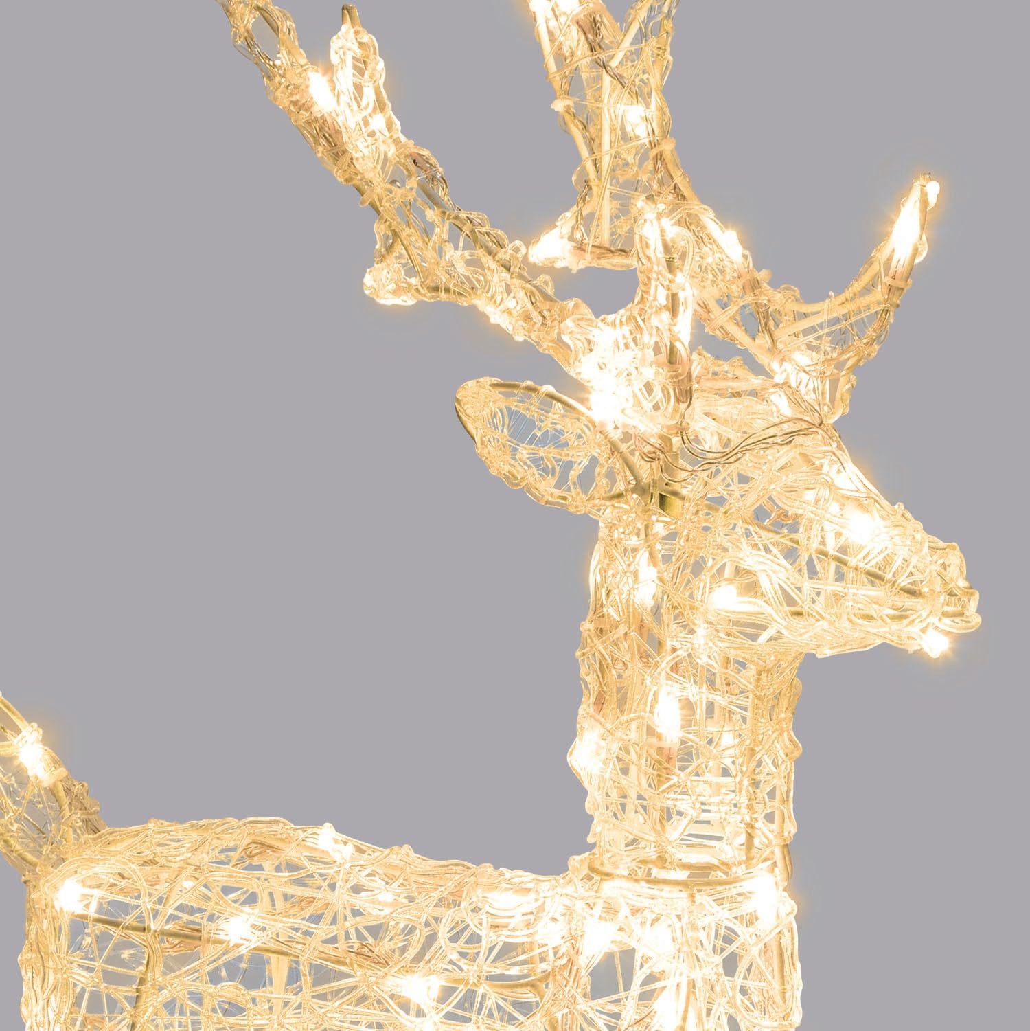 Magie di Natale Rentier 3D Acryl Weich LED Rentier mit 3 Farben wählbar für Weihnachtsdekoration (105cm)