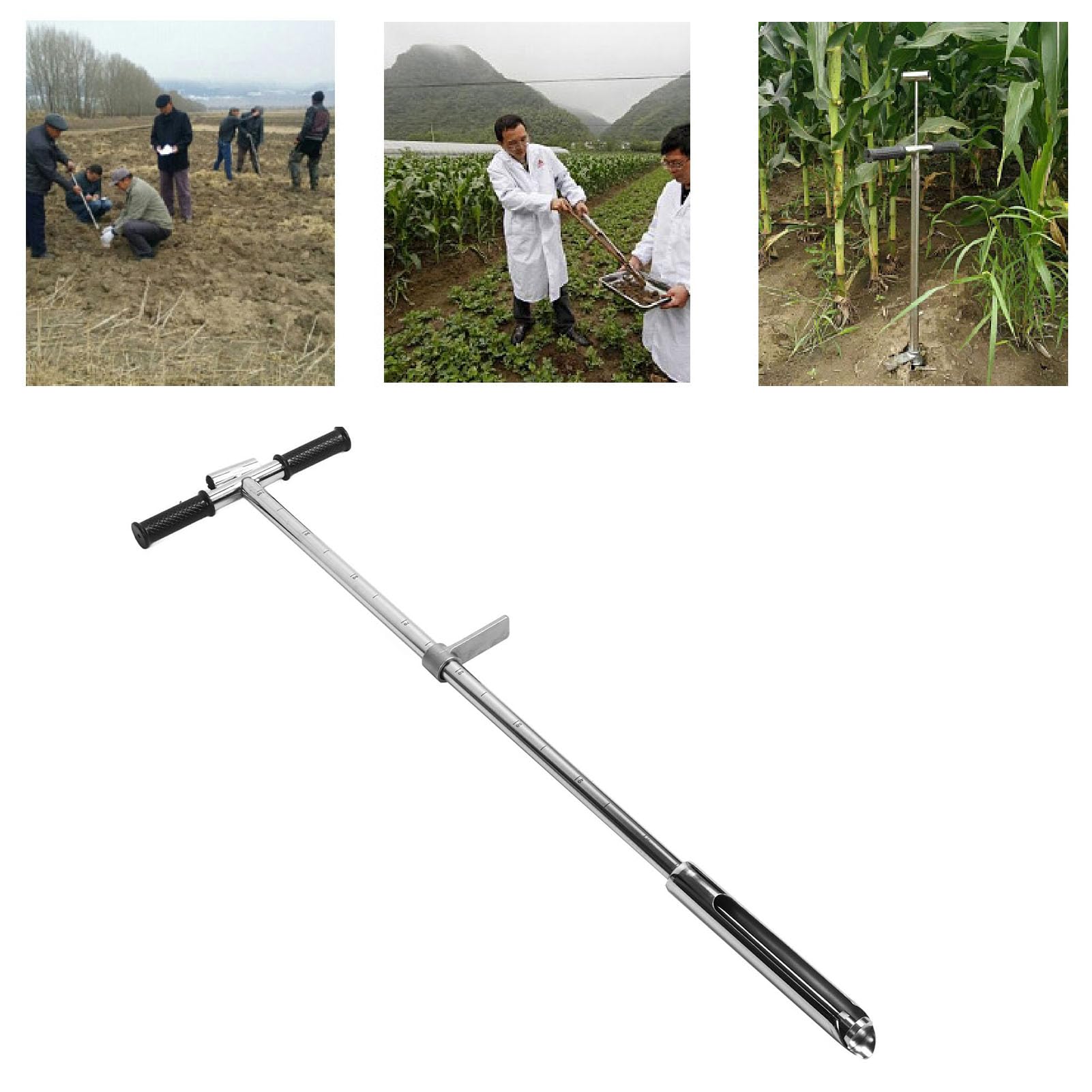 Sonda do Pobierania Próbek Gleby ze Stali Nierdzewnej, 1 M, 38 mm, Wiertło Gruntowe do Ogrodów, Farm i Trawników