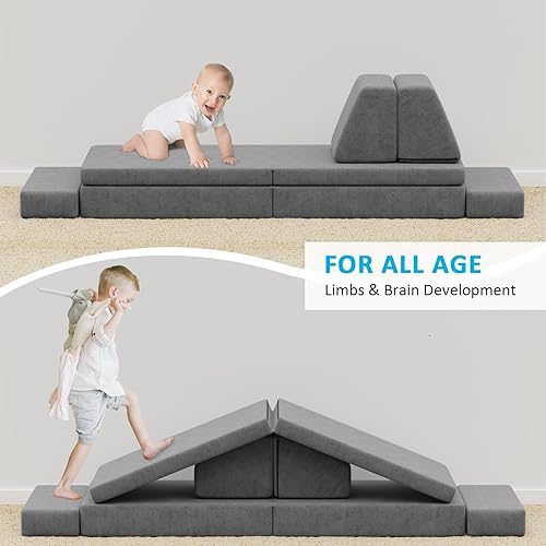 Miniatura 6 de Kieperi Sofá ultra grande, sofá suave para niños, sofá de juego de interior para niños pequeños, sofá de combinación gratuita para sala de juegos y