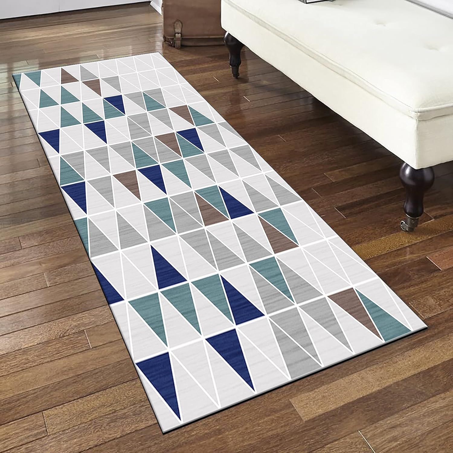 Kitchen Runner Rug Non Slip 3'7"x15' Contemporary Long Long Hallway Rug for Bedroom Living Room