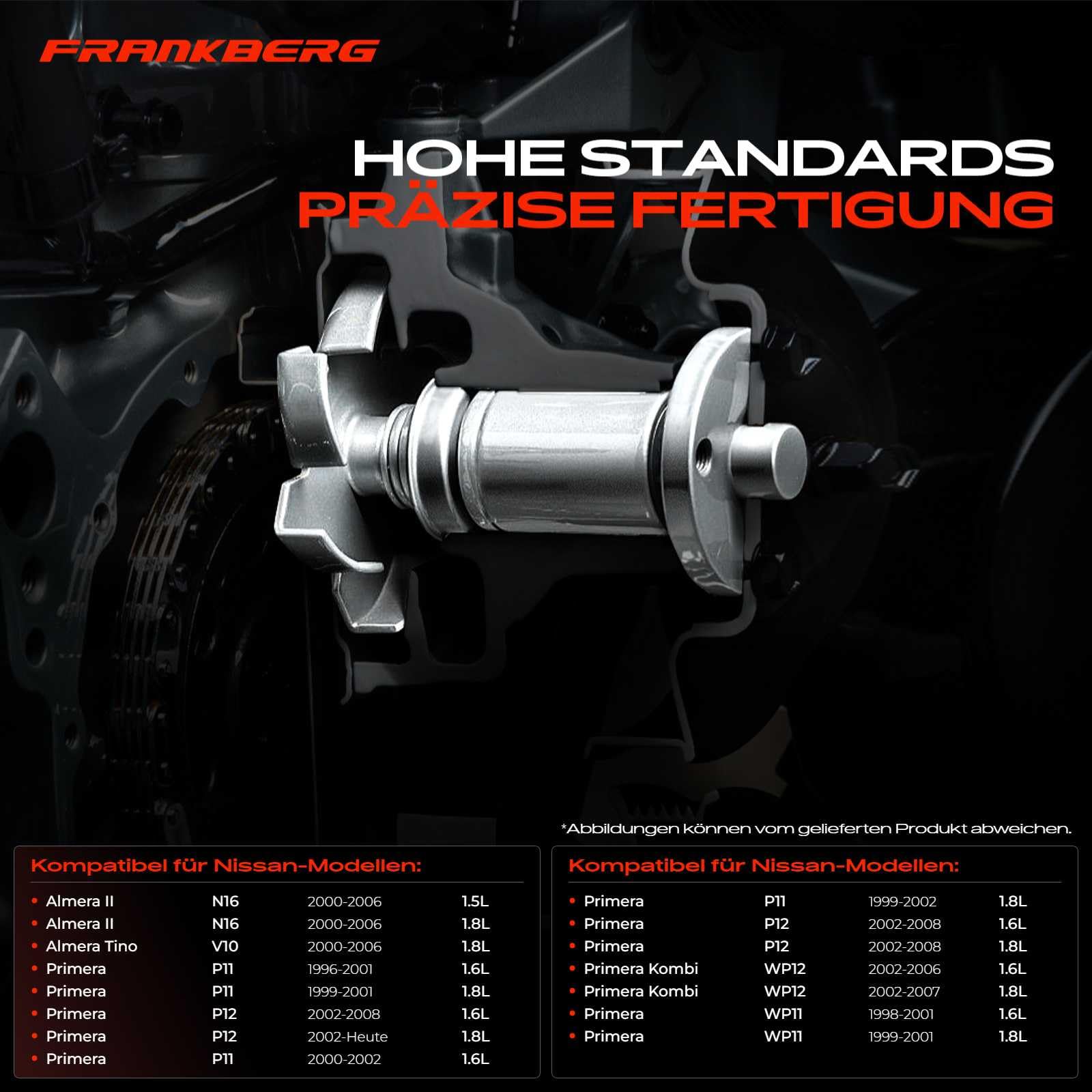 Frankberg Wasserpumpe Kompatibel mit Almera II N16 1.5L 1.8L 2000-2006 Almera Tino V10 1.8L 2000-2006 Primera P11 1.6L 1.8L 1996-2001 Benzin Replace# 210104M525