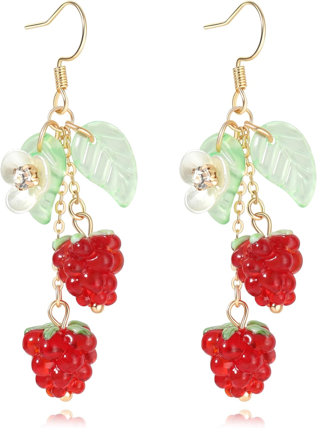 Fruit Earring Strawberry Lemon Orange Grape Cherry Raspberry Pomegranate Lightweight Trendy Drop Dangle Accessories for Women