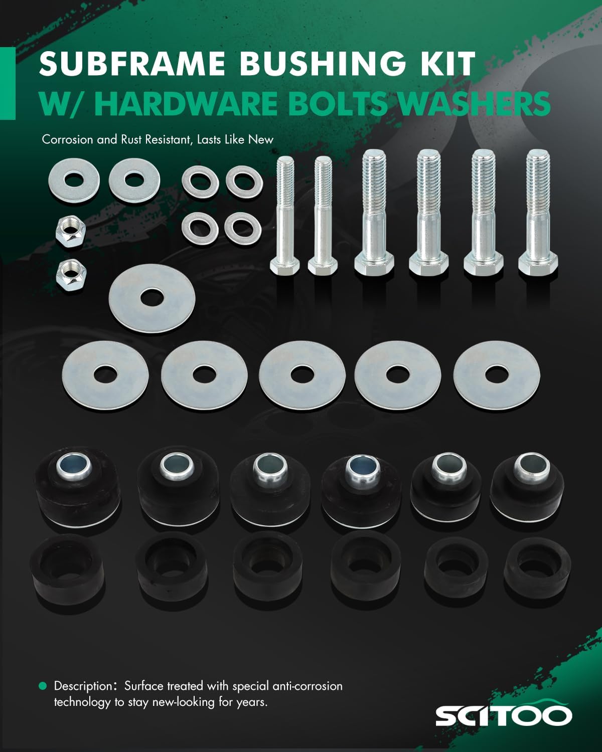 SCITOO Body Mount Bushings Kit 1967-1972 for Chevy Camaro 1967-1969 for Pontiac Firebird Durable Leaf Spring Accessory Suspension Bracket Replacement K00020-C