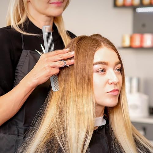 Miniatura 4 de 2 peines de metal para cola de rata, peine de cola de rata de acero inoxidable, peine de cola de rata de diente fino, peines de corte para corte de