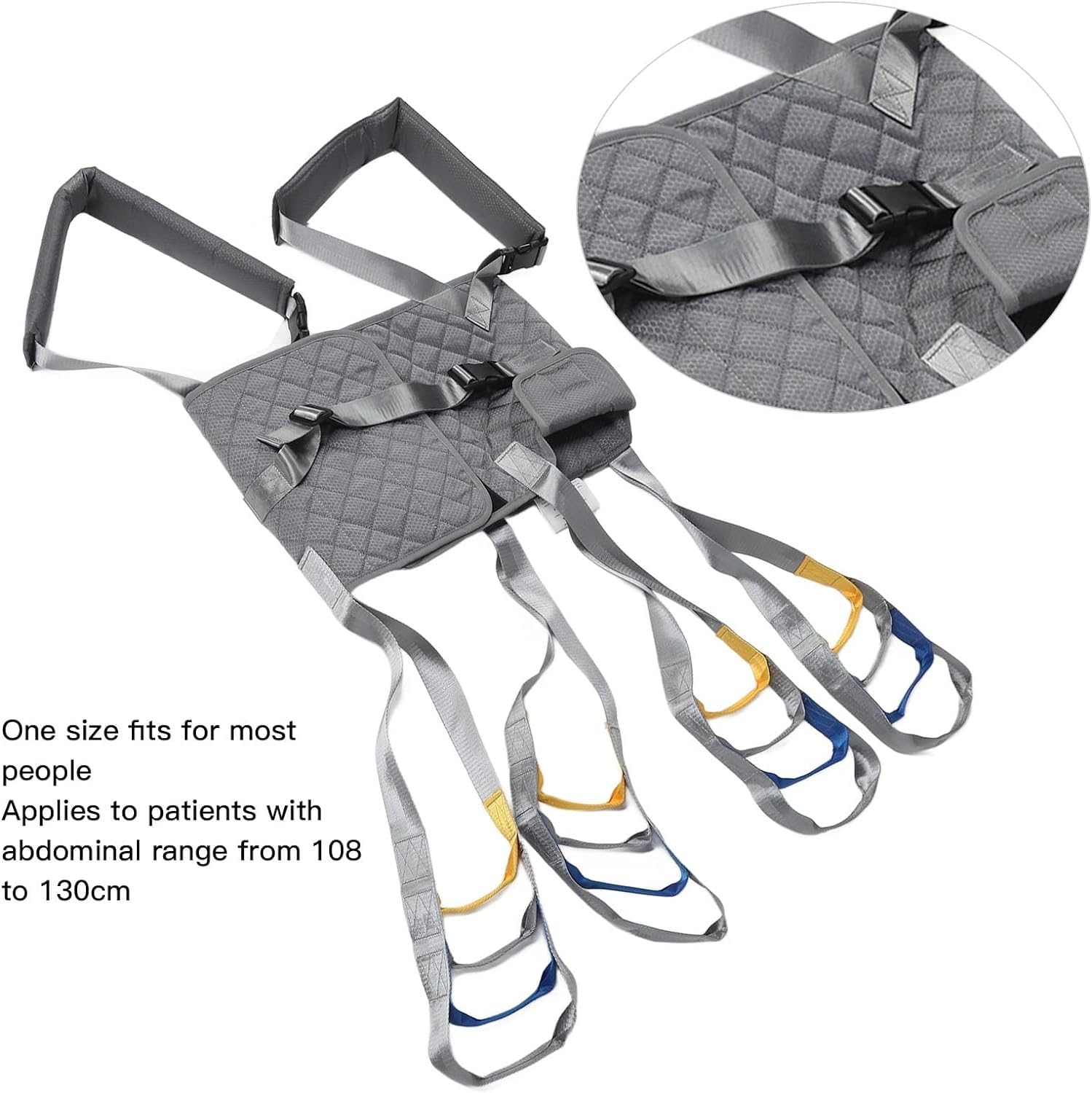 HEYUNDUO Lifting Sling, Reusable and Washable, for 108-130 cm Abdominal Circumference, Adjustable Standing Lift, for Ambulation Support Training