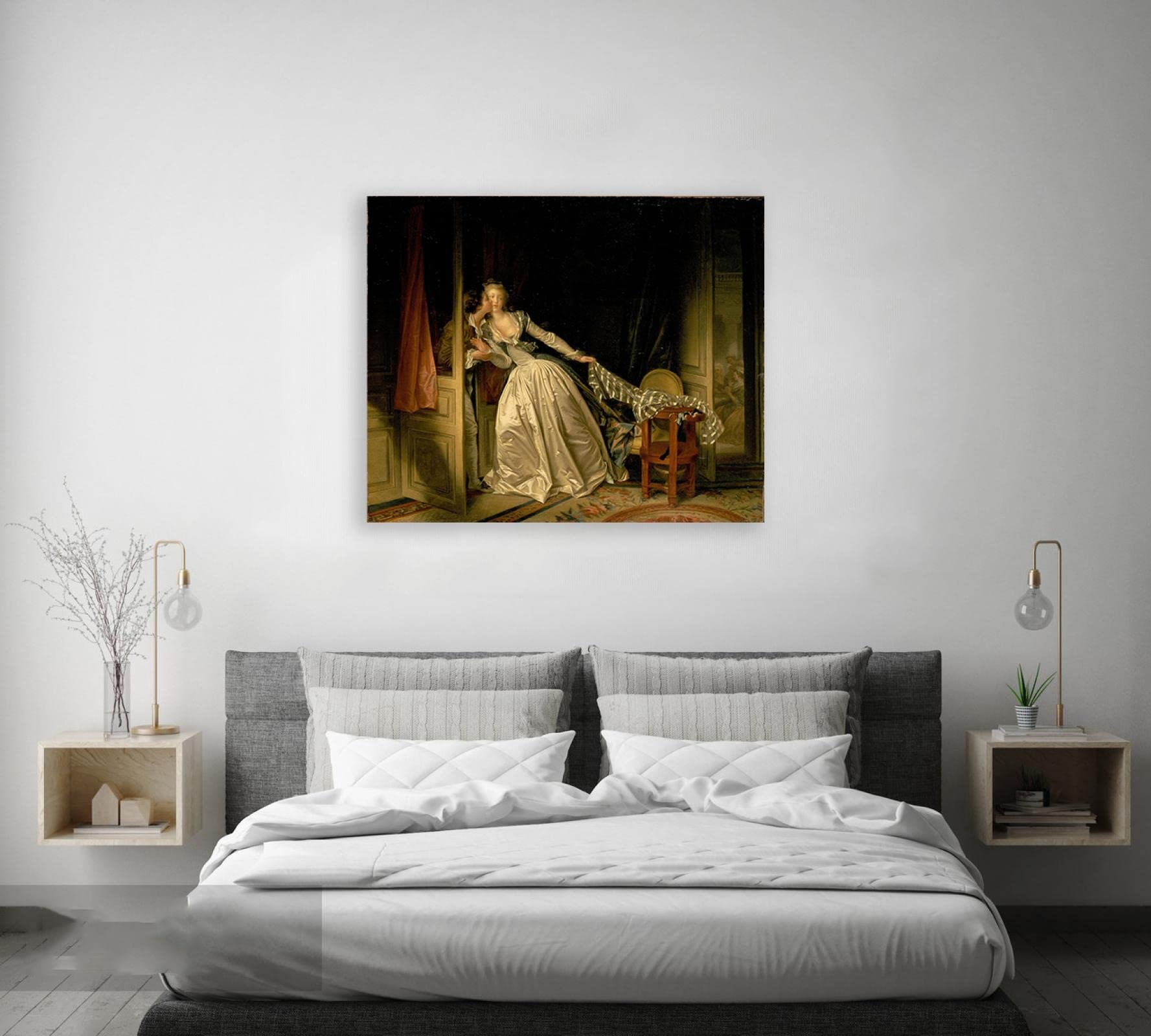 Amazon｜ジャン-H フラゴナール「盗まれたキス」の有名な絵画