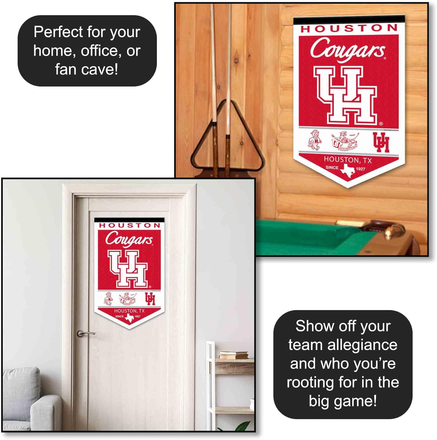 College Flags & Banners Co. Houston Cougars Heritage History Banner Pennant - Image 3