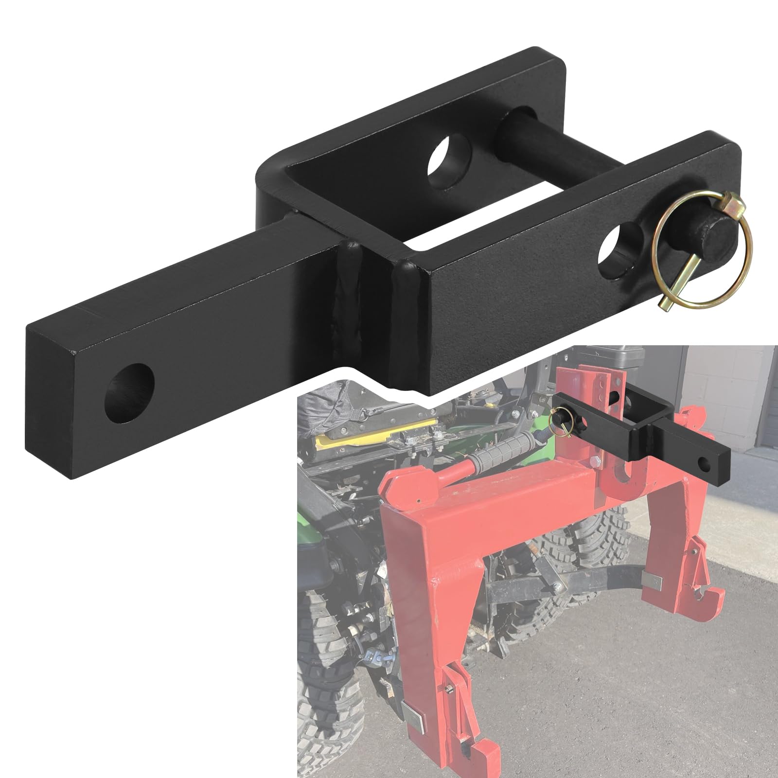 Versatile Quick Hitch Adapter Used to Adjust Top Link Bracket Movements Tractors Fits for Category 1, 3-Point Quick Hitch Black