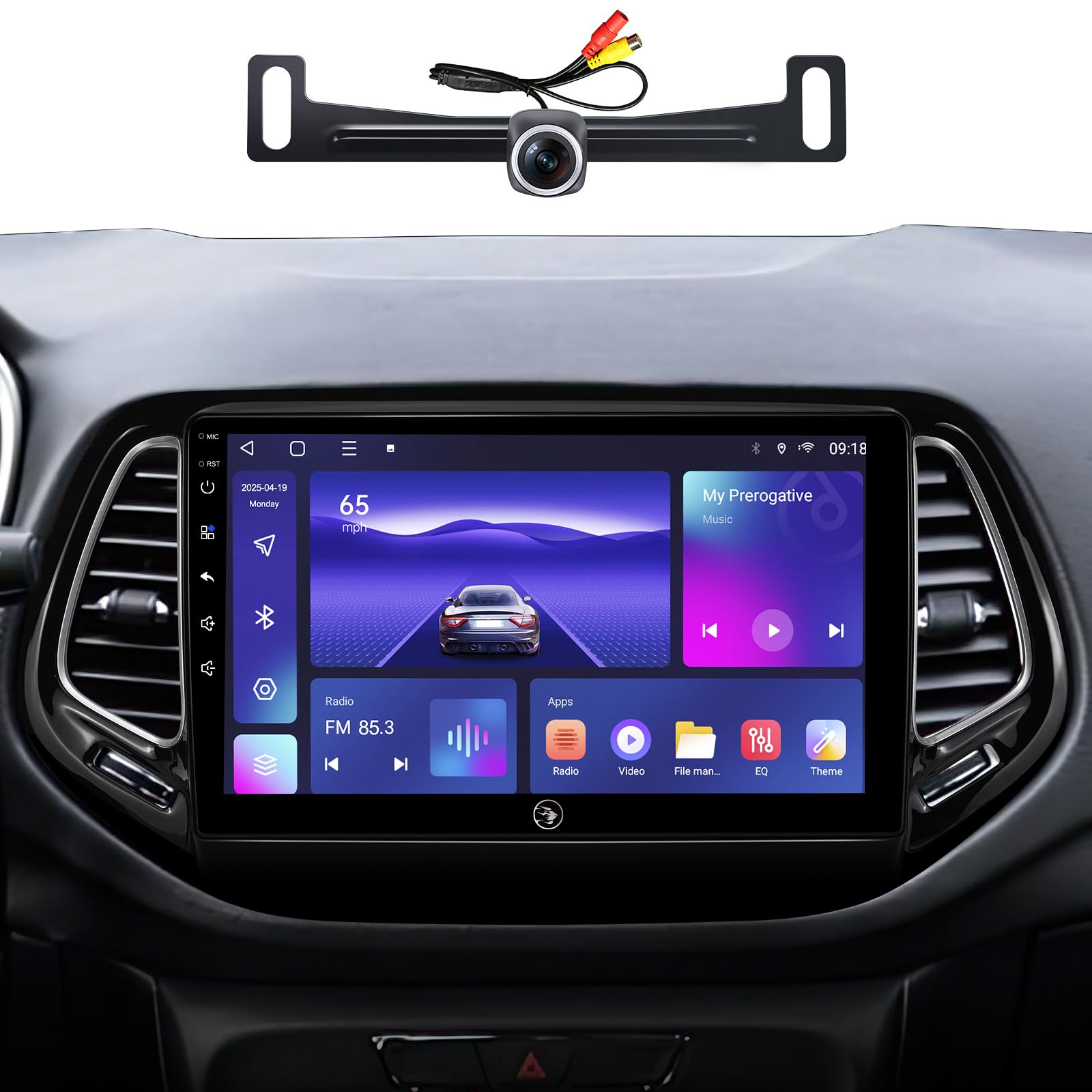 10inch 8Core (6G+128G) Android Car Stereo Radio for Jeep Compass 2017 2018 2019 2020,with 5GWiFi Built-in Wireless Carplay Android Auto SWC GPS Navigation Back up Camera Replacement