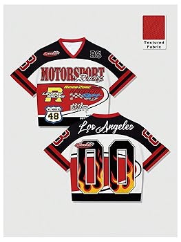 VIPWOLF Men's Number Graphic Oversized Jersey Shirts Y2K V