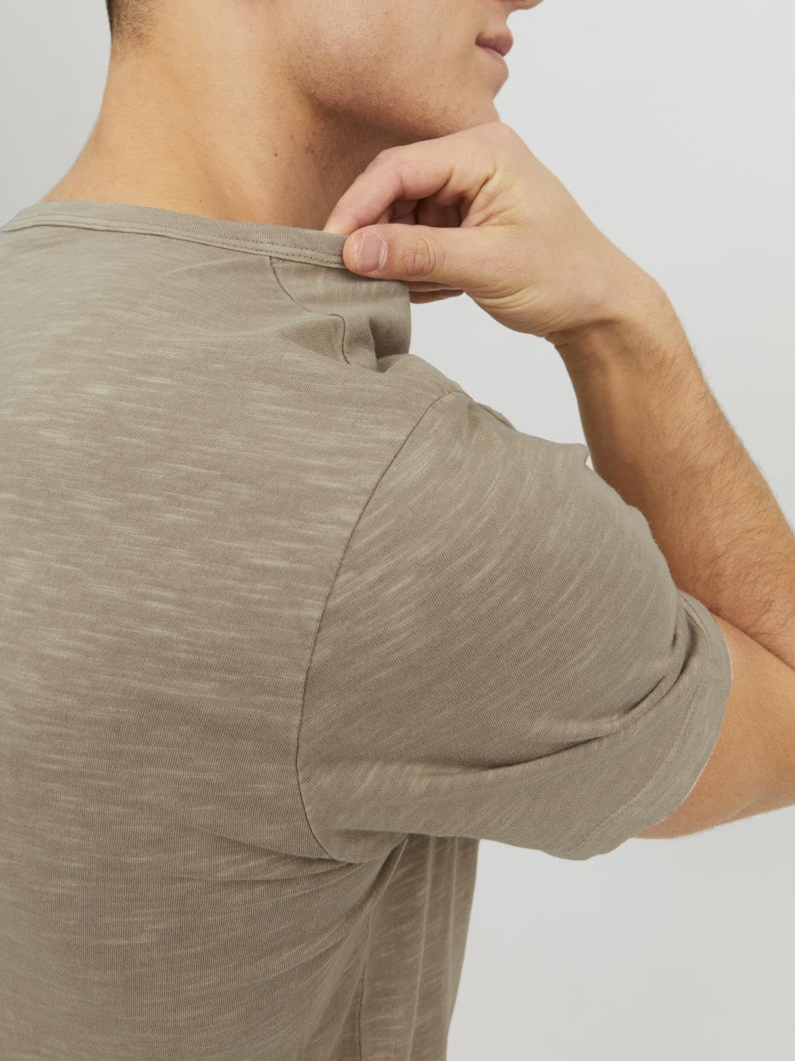 JACK & JONES Herren Basic T-Shirt V-Ausschnitt Kurzarm Jersey Baumwolle Shirt mit Knöpfen JJESPLIT