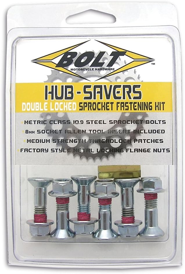 Bolt Motorcycle Hardware (2008-HS.S) Silver Hub-Savers Sprocket Fastener