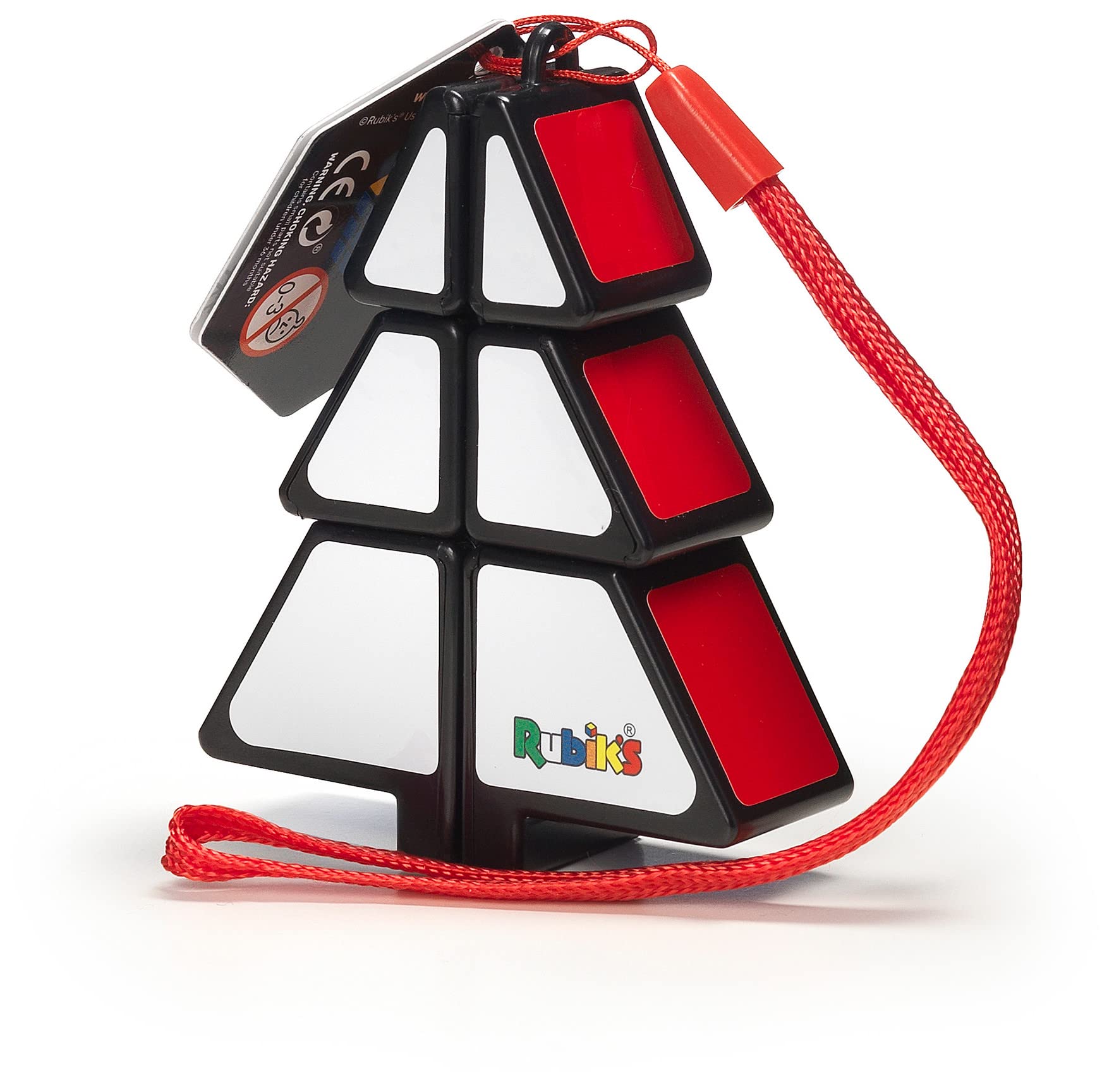RUBIK'S Cube Jodła Bożego Narodzenia - Gra puzzle dla dorosłych i dzieci Rubik's - Mini puzzle Breloczek Jodła Format 1x2x3 Motyw bożonarodzeniowy - Dekoracja choinkowa - Rozwiązywanie problemu -