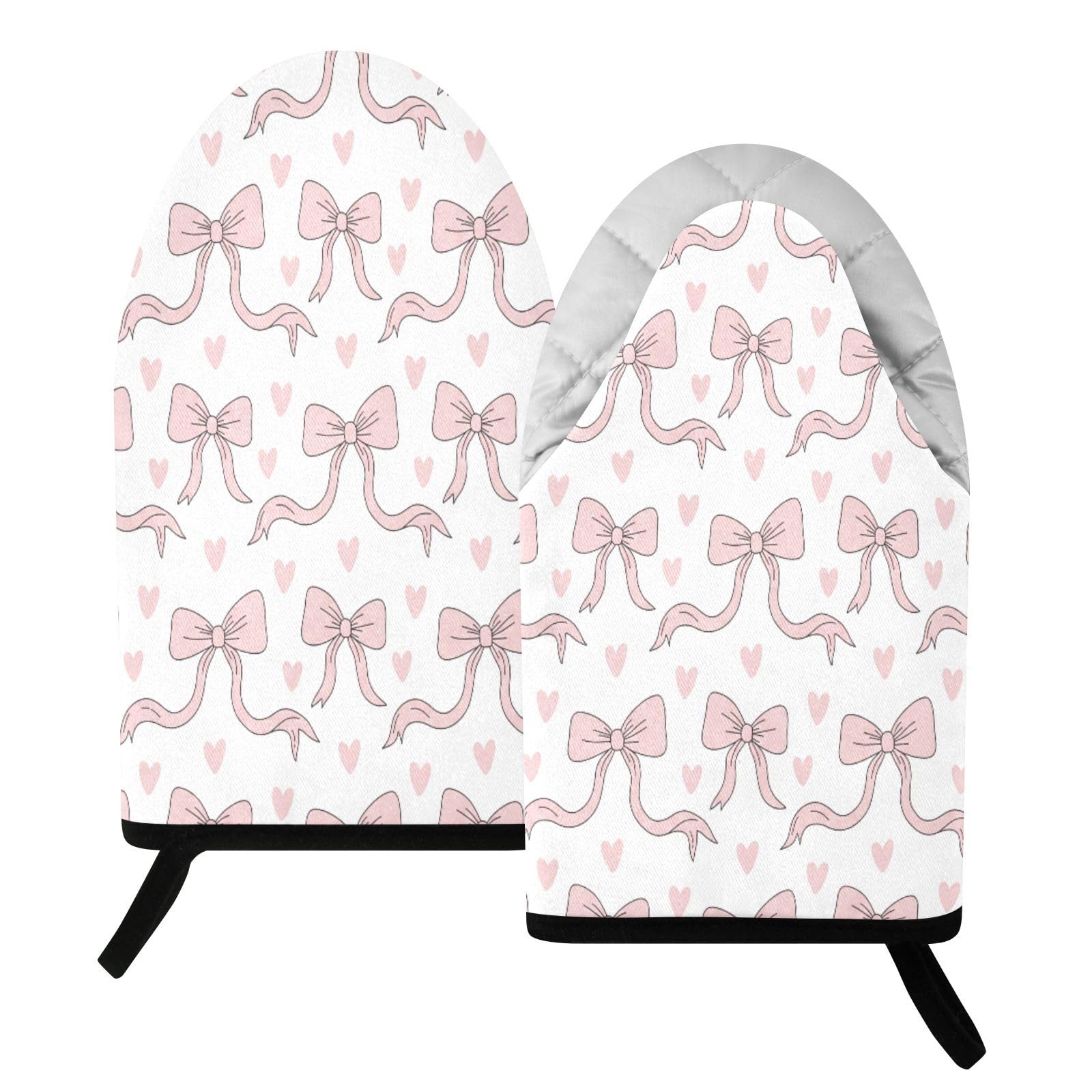 BURSTDDY Bows Oven Mitt,Heat Resistant Kitchen Mitts for Cooking