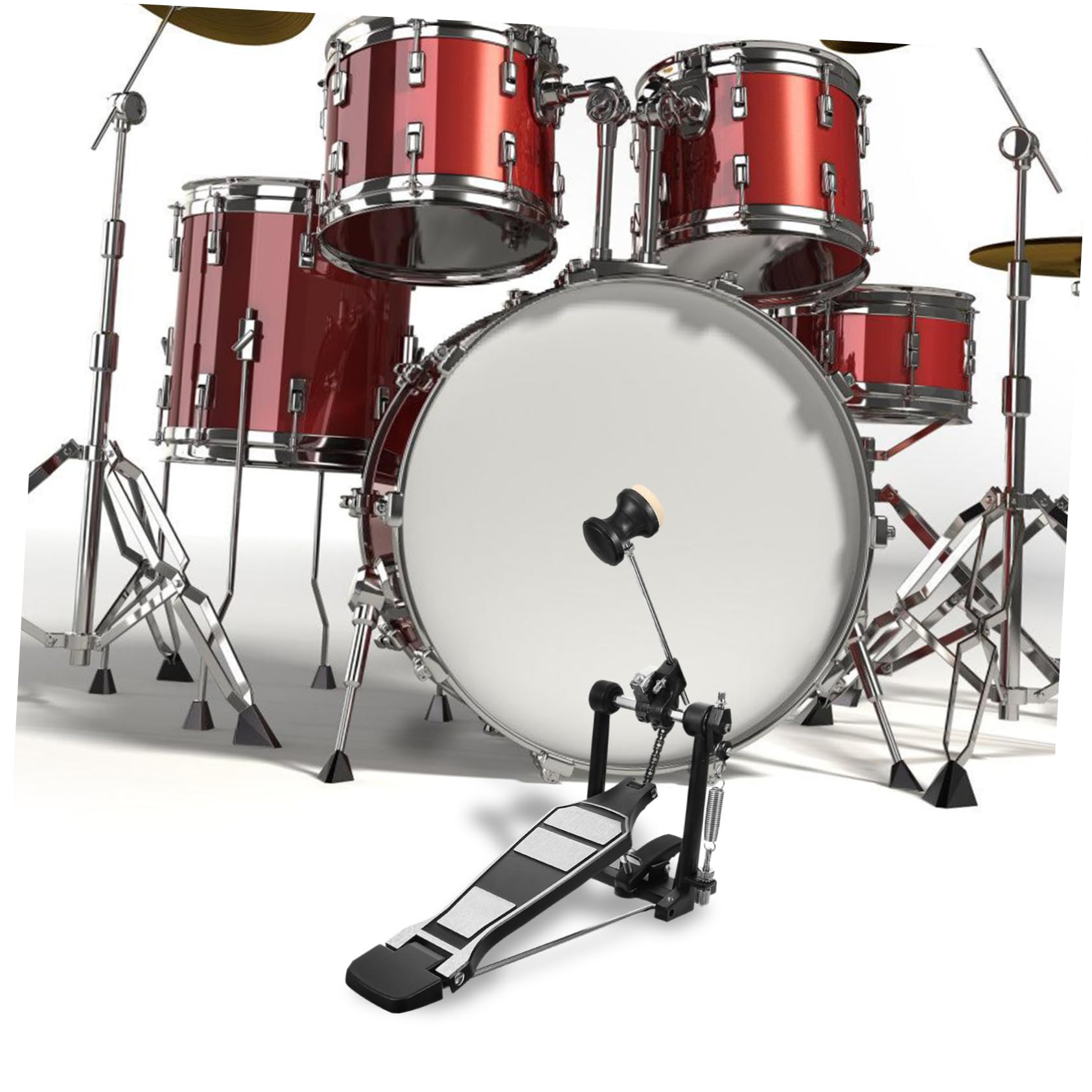 ibasenice Pédale Réglable Caisse Alliage en de Base Grosse D'aluminium Jazz Élargie Chaîne Épaisse, Tension de Ressort et pour Batterie Pratique Technique