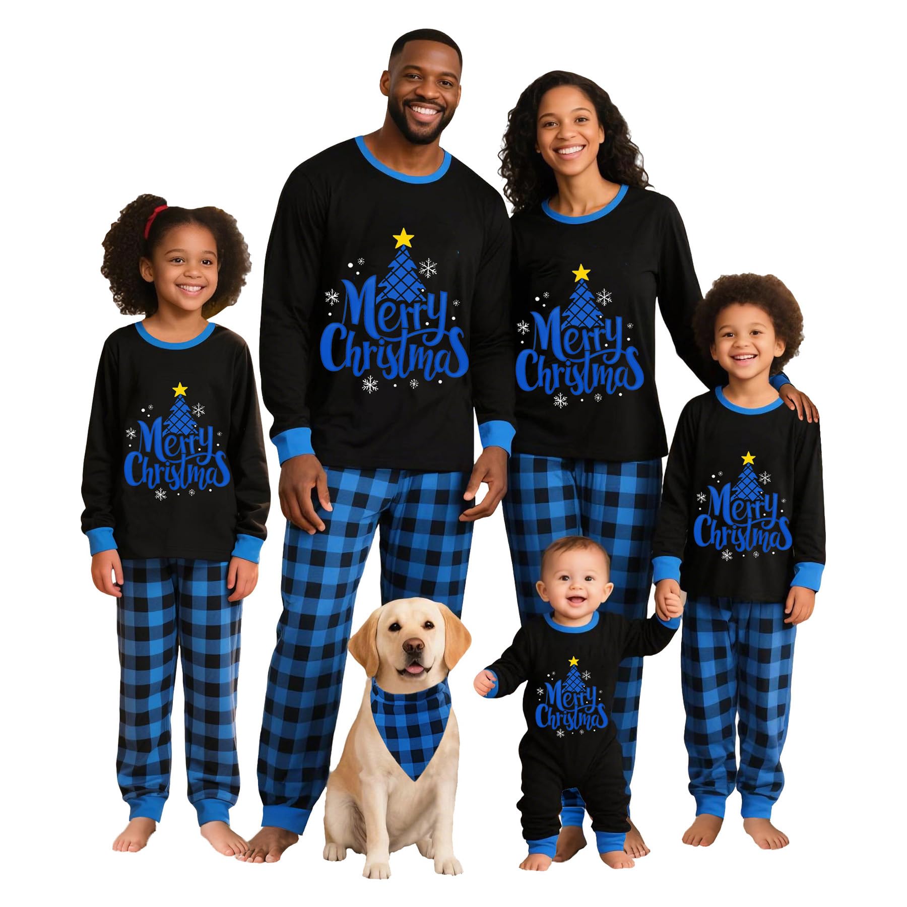 Awoscut Christmas Family Matching Pajamas Christmas Pjs Holiday Nightwear Sleepwear Sets Long
