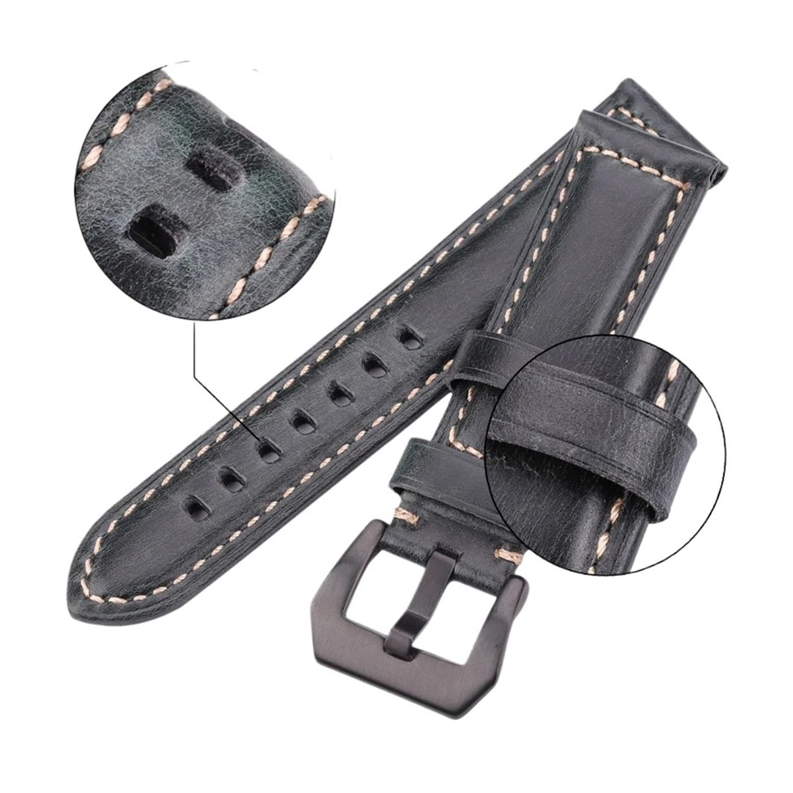 Run Ken Echtes Leder Uhrenarmbänder 4 Farben Uhrenarmband Zubehör Damen Herren Rindslederarmband 20mm 22mm 24mm 26mm Armband