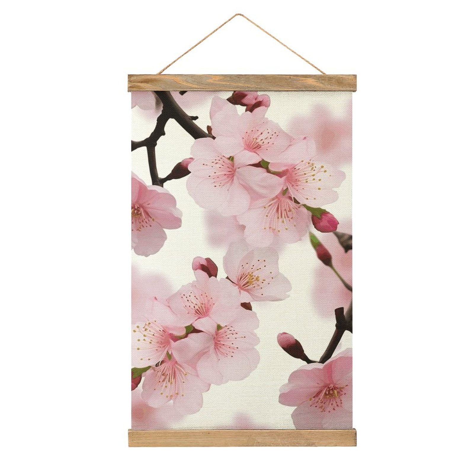 HJKBCV Linen Hanging Painting Cherry Japanese Cherry Blossom Tapestry Wall Hanging Modern Wall Decor Art Painting Vintage Hanging Poster Tapestries