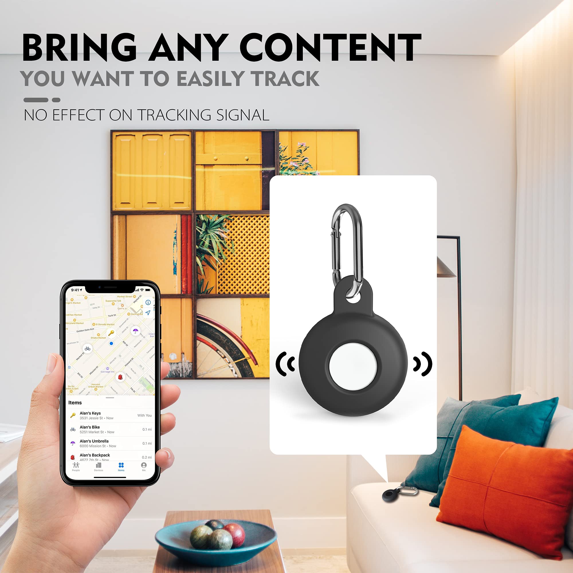 Custodia In Silicone Per AirTag 2021 - Morbida, Antiurto, Con Portachiavi - 2 Pezzi (Azzurro E Verde) - Foto 2