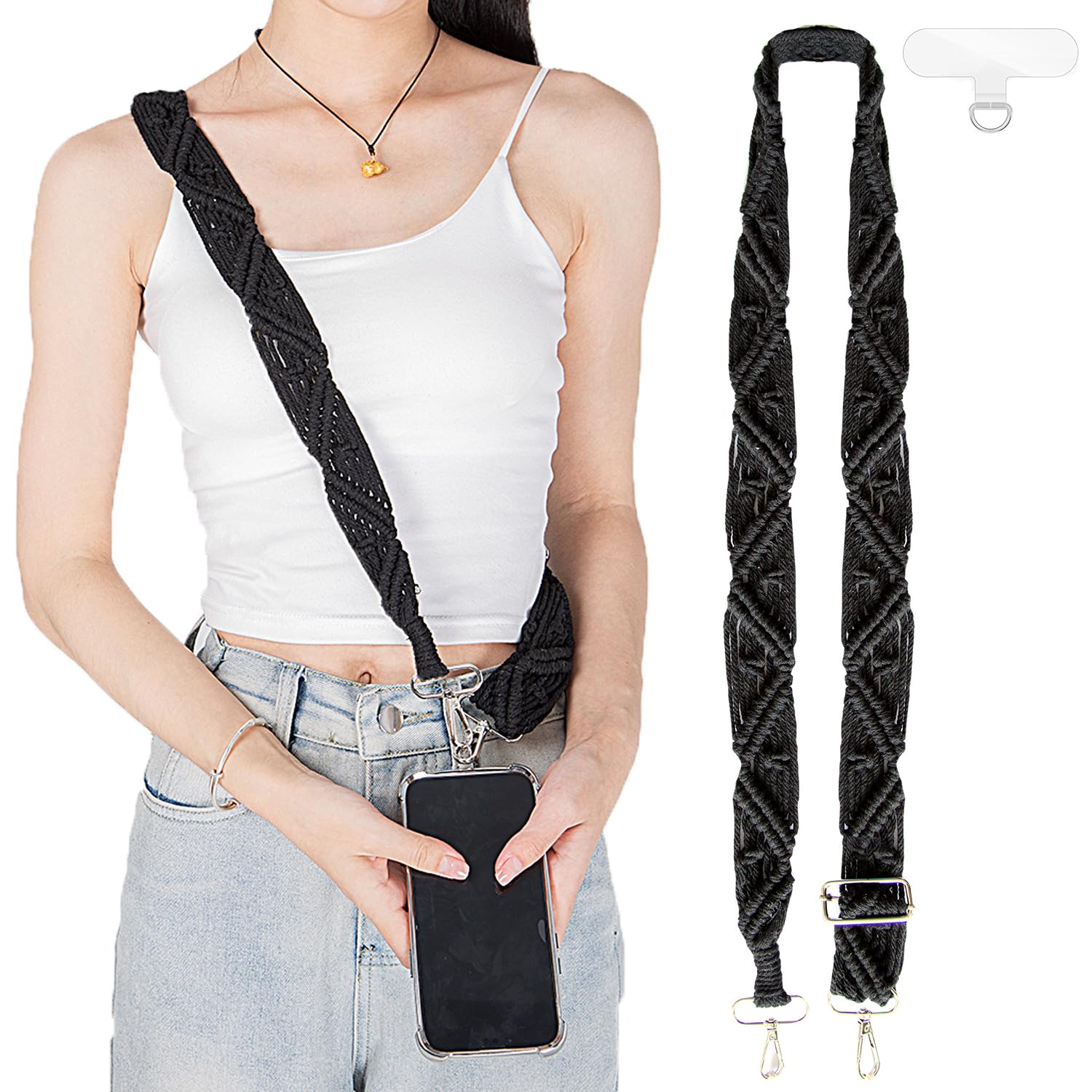 Amazon.com: Clysuply Novel Woven Phone Strap Holder for
