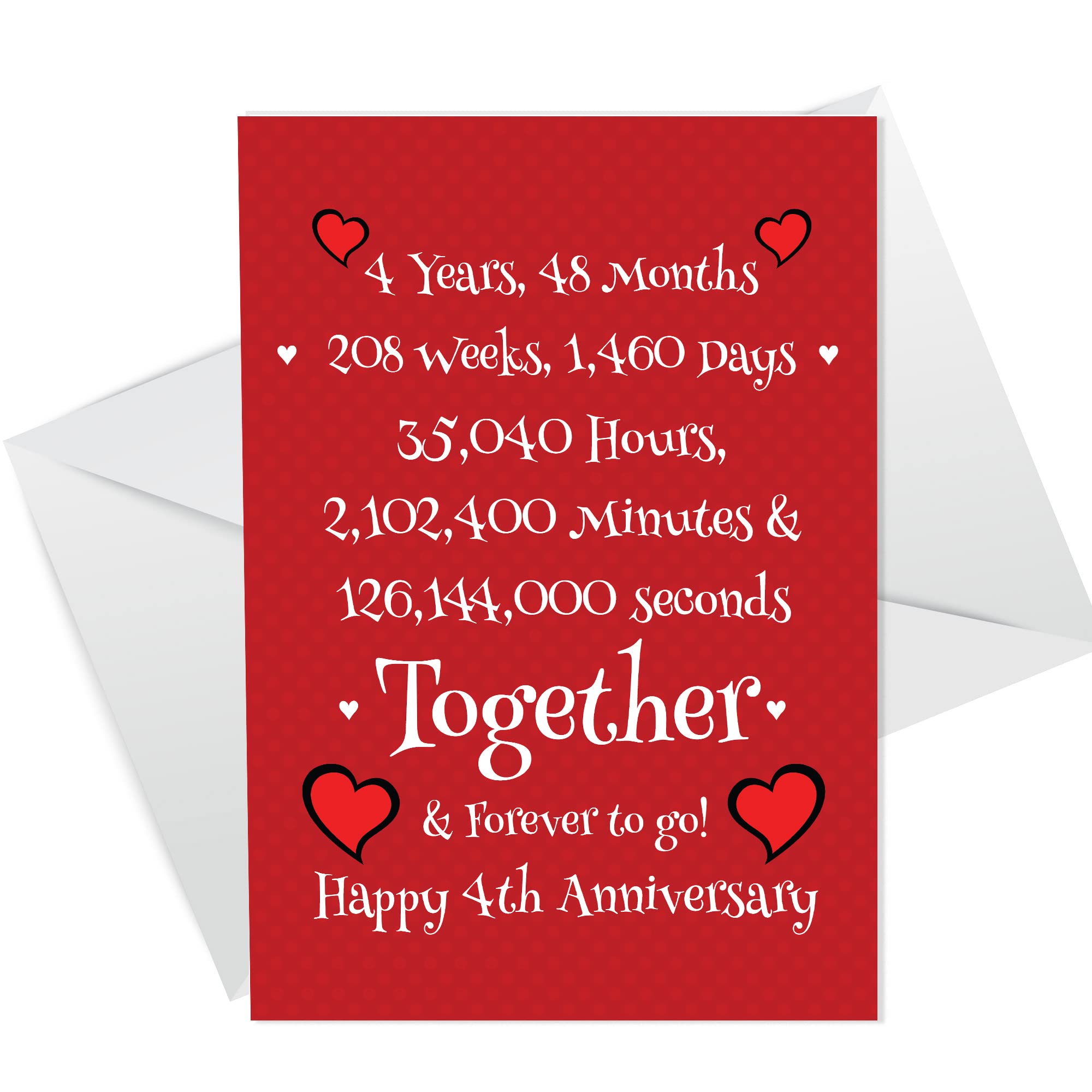 Funny 4th Anniversary Card Husband Wife Boyfriend Girlfriend Card For Him Her