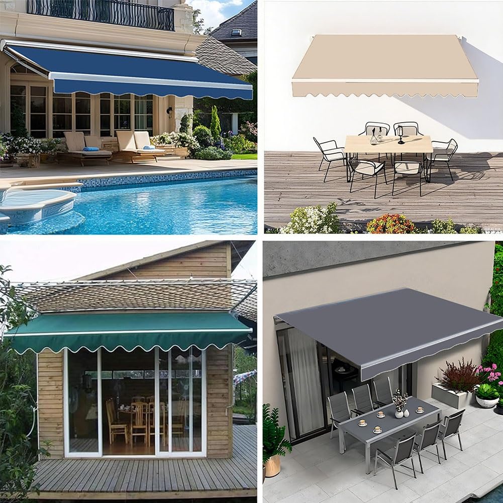 Bâche imperméable et résistante aux UV - 1,2 x 4 m - Tissu d'extérieur durable de rechange pour terrasse et cour - Matériau vert Sune pour une meilleure protection solaire