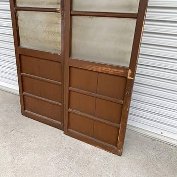 【古民家建具】小扉の戸2枚セット タN0883◇【H178cm×W92,5cm】×2枚◇アンティーク◇格子デザイン