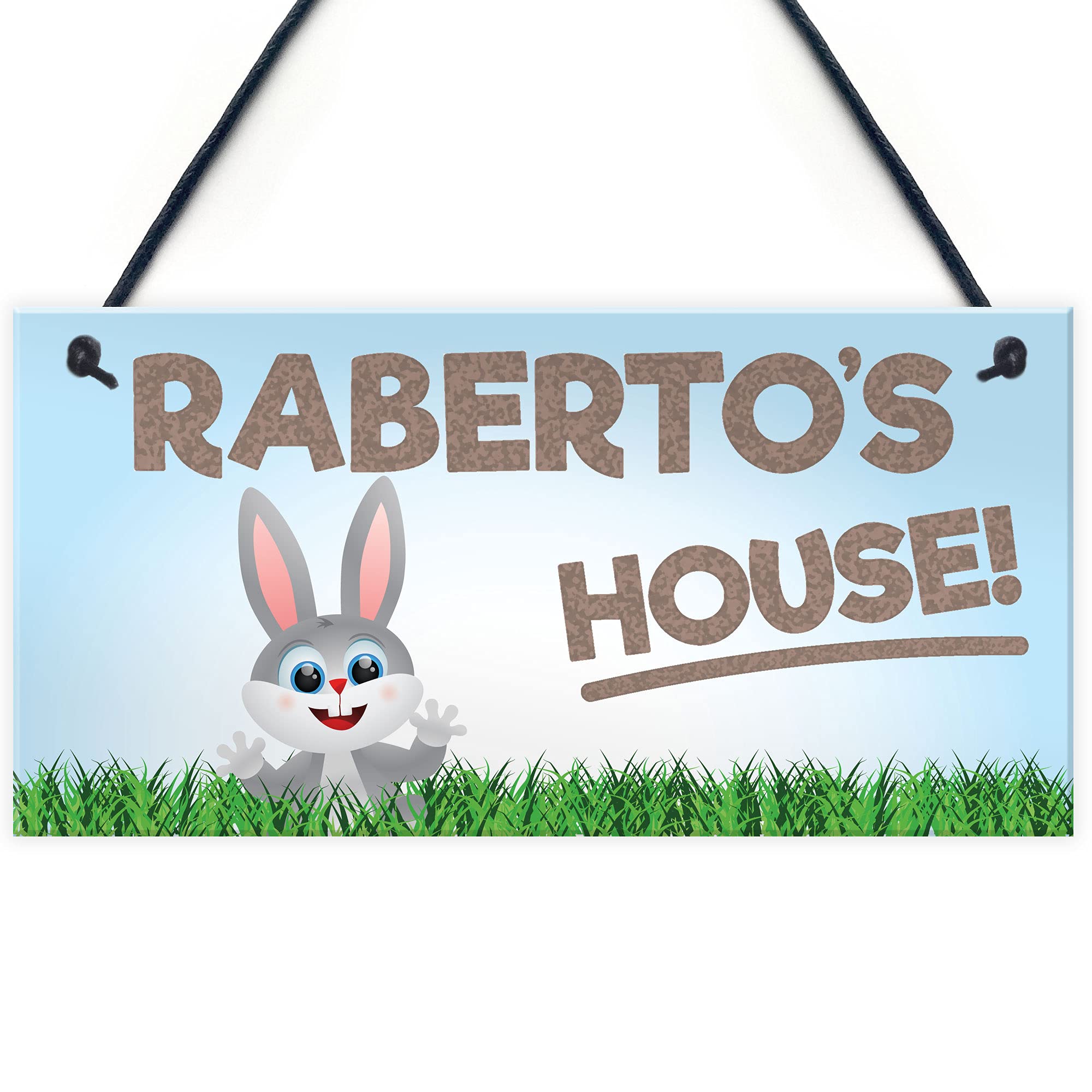 Personalised Rabbit Lover Gift Door Hutch Sign Rabbit House Sign Rabbit Accessories