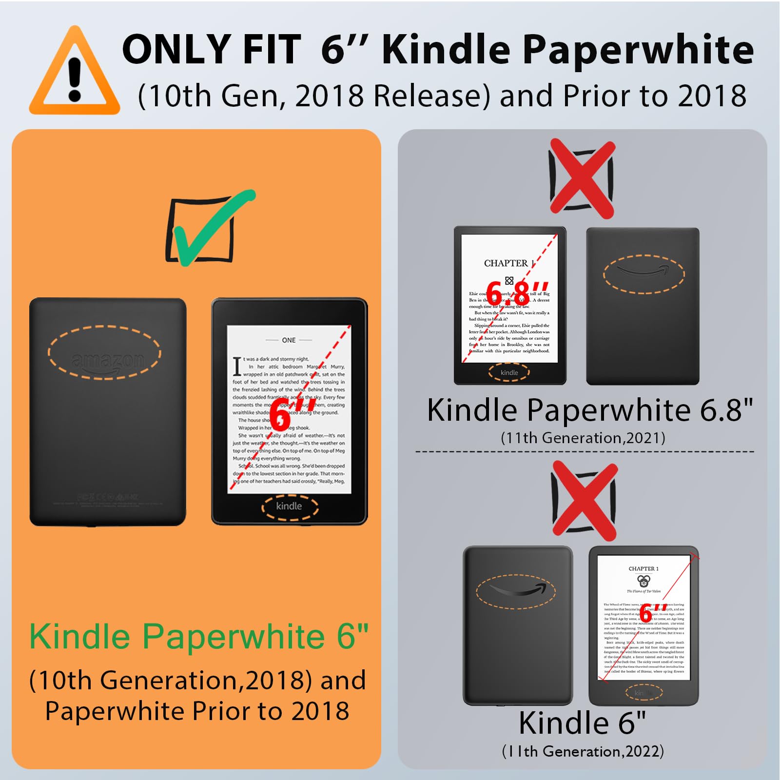 Vori - Custodia per Kindle Paperwhite (adatta a tutte le generazioni Paperwhite di 10a generazione 2018, con supporto e cinturino da polso Mandalas Galaxy