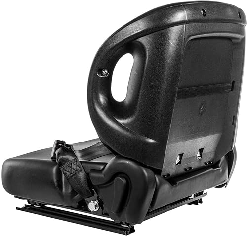 Miniatura 4 de Stark USA Asiento universal de repuesto para montacargas mecánico con suspensión de asiento ajustable, Clark Cat Toyota, asiento curvado, color