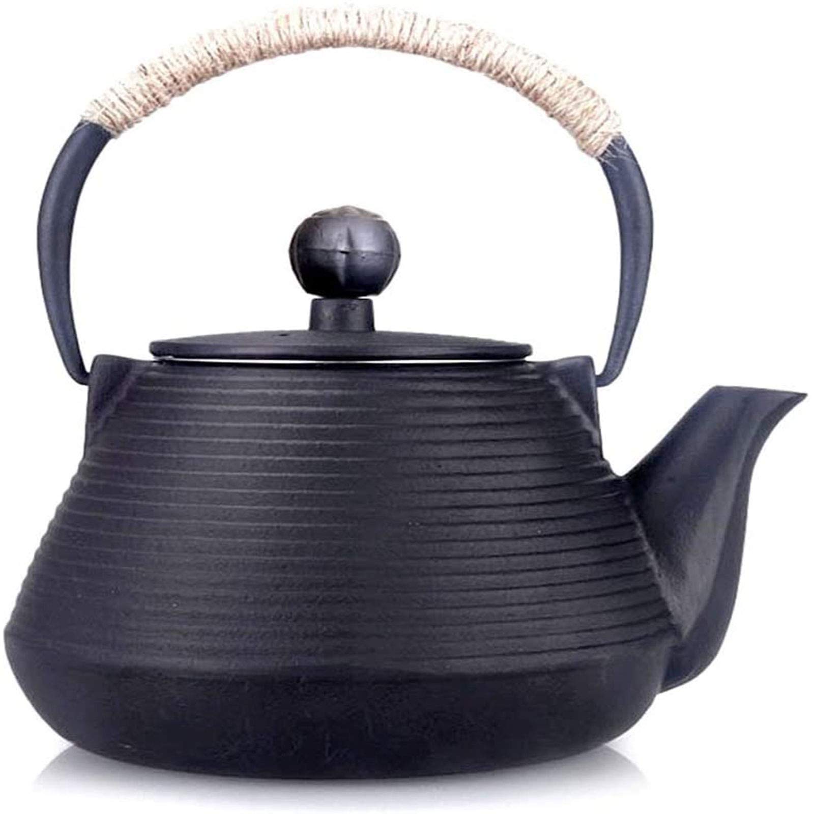MGEMJMJ Teapot Black Japanese Cast Iron Teapot With Stainless Steel Infuser, Antique Tetsubin Tea Kettle As Gift 1000ML