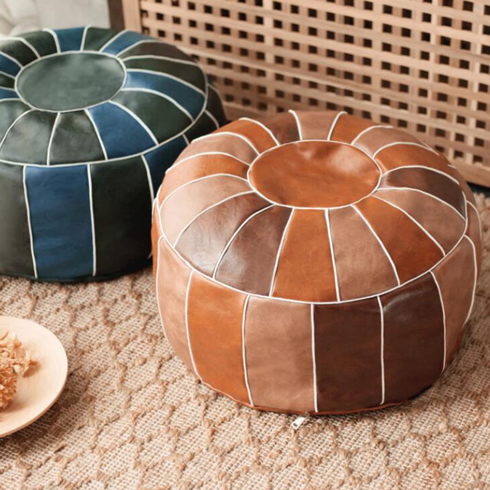 MagiDeal Housse de Pouf marocain Non rembourré Tabouret de Rangement Pouf Rangement Repose-Pieds Couverture Premium décoration Salon sous Le, Tour