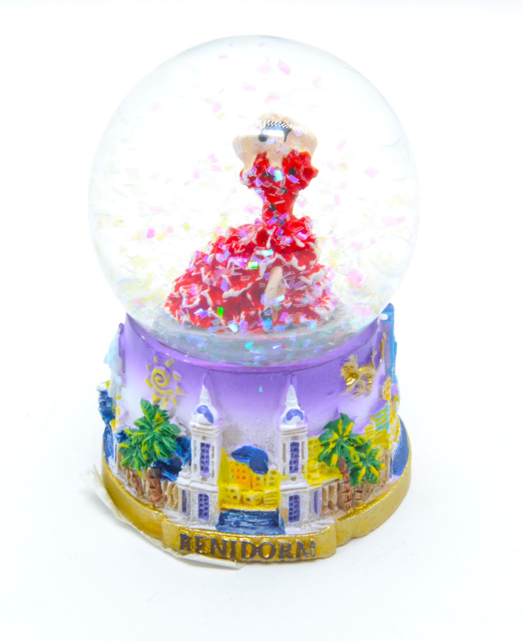 Benidorm. Snow Globe. Spain, Flamenco and Sevillanas Spanish Dancers. Spain Bandra 7 cm x 5 cm x 4 cm small