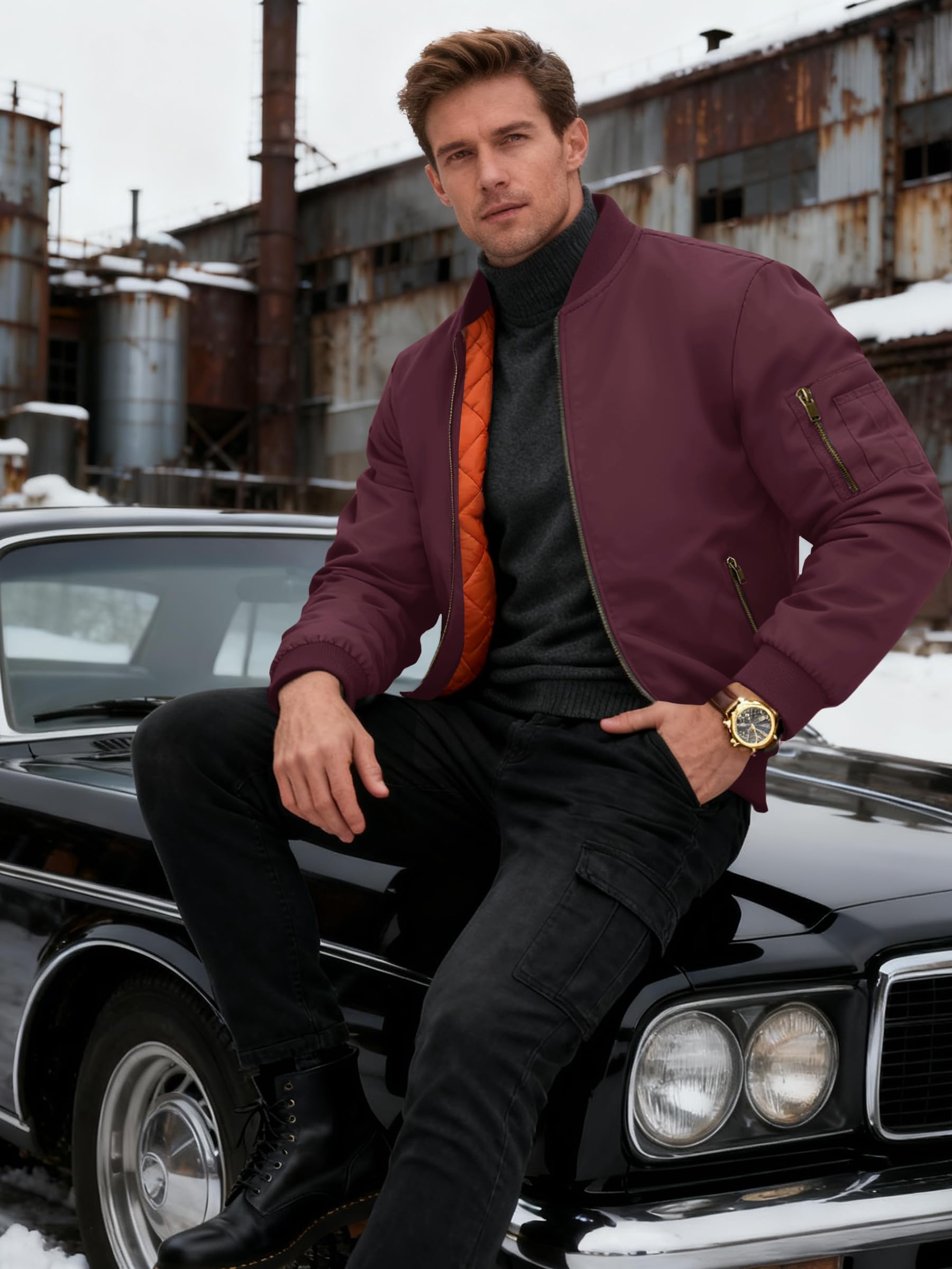 KEFITEVD Chaqueta Hombre Invierno Antiviento Casual Exterior Funcional | Chaqueta hombre resistente y cómoda con diseño funcional,ideal para invierno,trabajo,ocio y actividades al aire libre