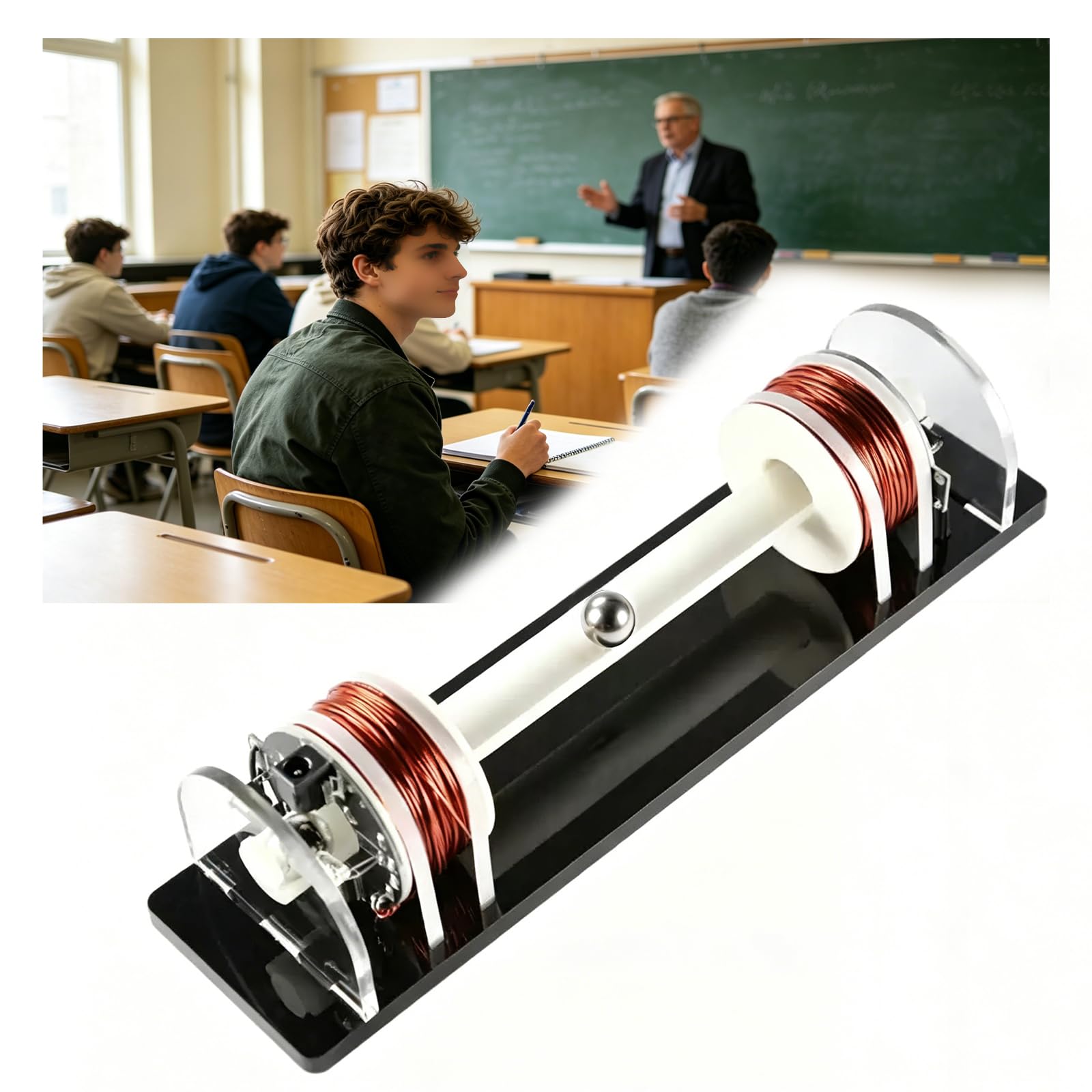 MJDHS Electromagnetic Coil Accelerator, Educational Science Kit, Suitable For Physics Students And Enthusiasts To Learn About Electromagnetism, Acceleration, And Other Related Knowledge