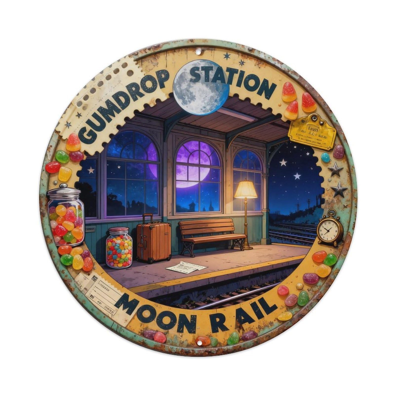 Gumdrop Station Sign Metal Tin Sign Plaque