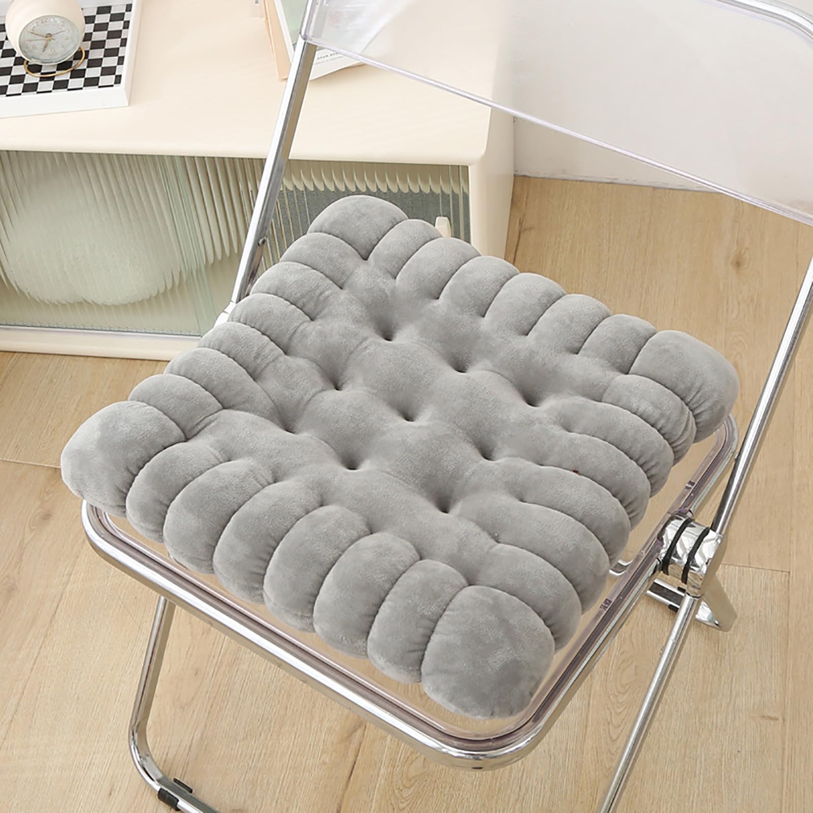 Set di 4 cuscini quadrati per sedie da pranzo, ufficio e giardino, per aumentare il comfort per anziani e poltrone, 40 x 42 cm