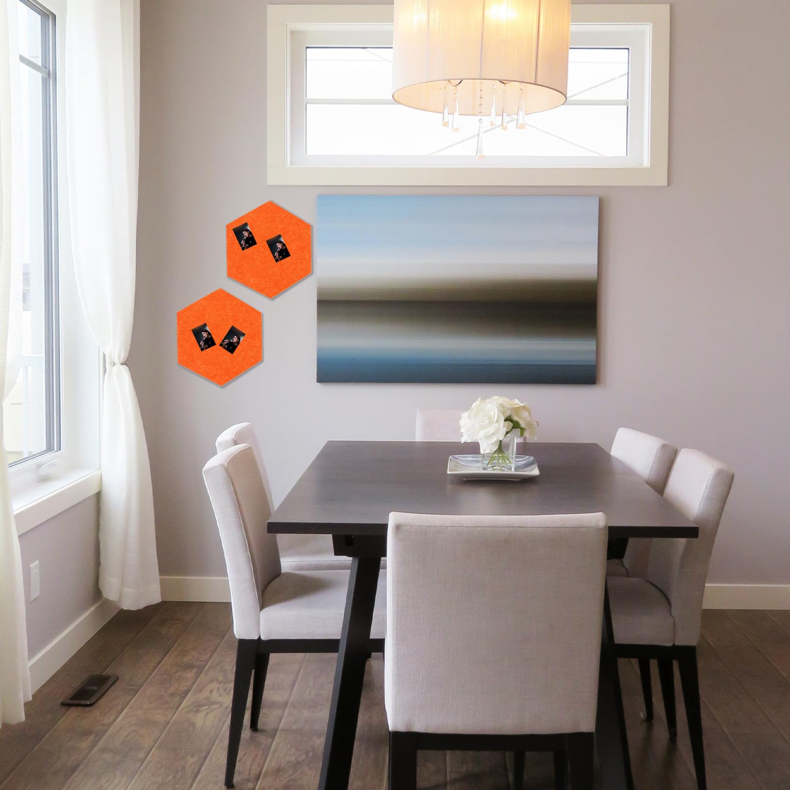 CANIGHT Tablón de Anuncios Hexagonal de Fieltro Eva Autoadhesivo Colorido, Panel Decorativo para Pared 10 Piezas, Adecuado para Oficina y Hogar