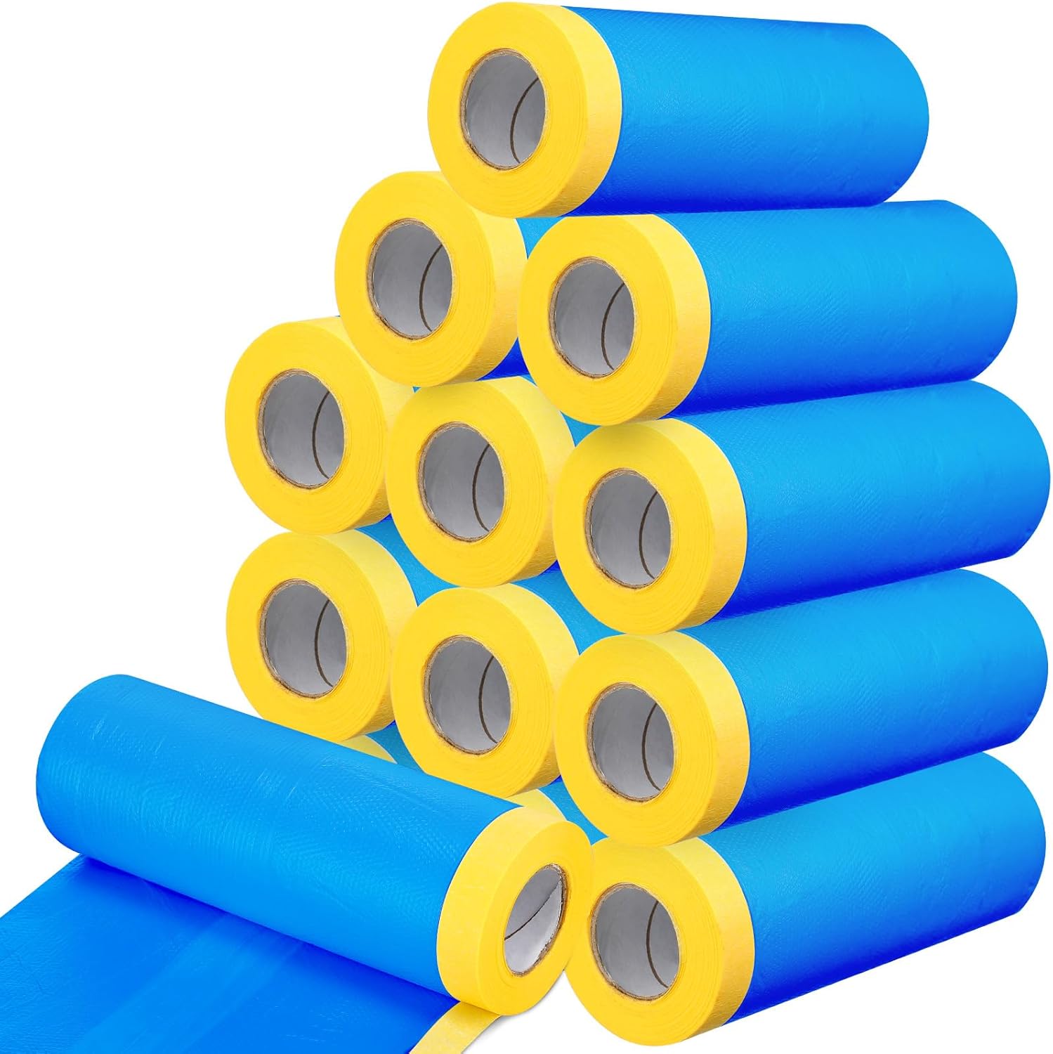Seajan 12 Rolls 65 Feet Pre Taped Masking Film Plastic Sheeting Paint