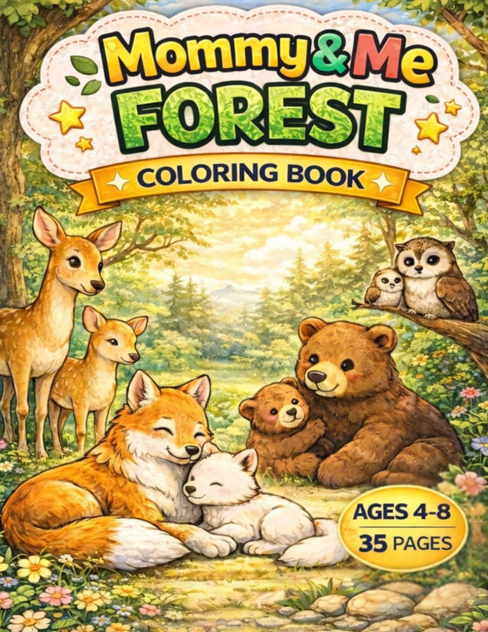 Mommy and Me Forest Animals Coloring Book for Kids Ages 4–8: Cute and Easy Coloring Pages with Adorable Animal Families for Relaxing, Creative Mommy & Me Moments (Mommy & Me Coloring Books)