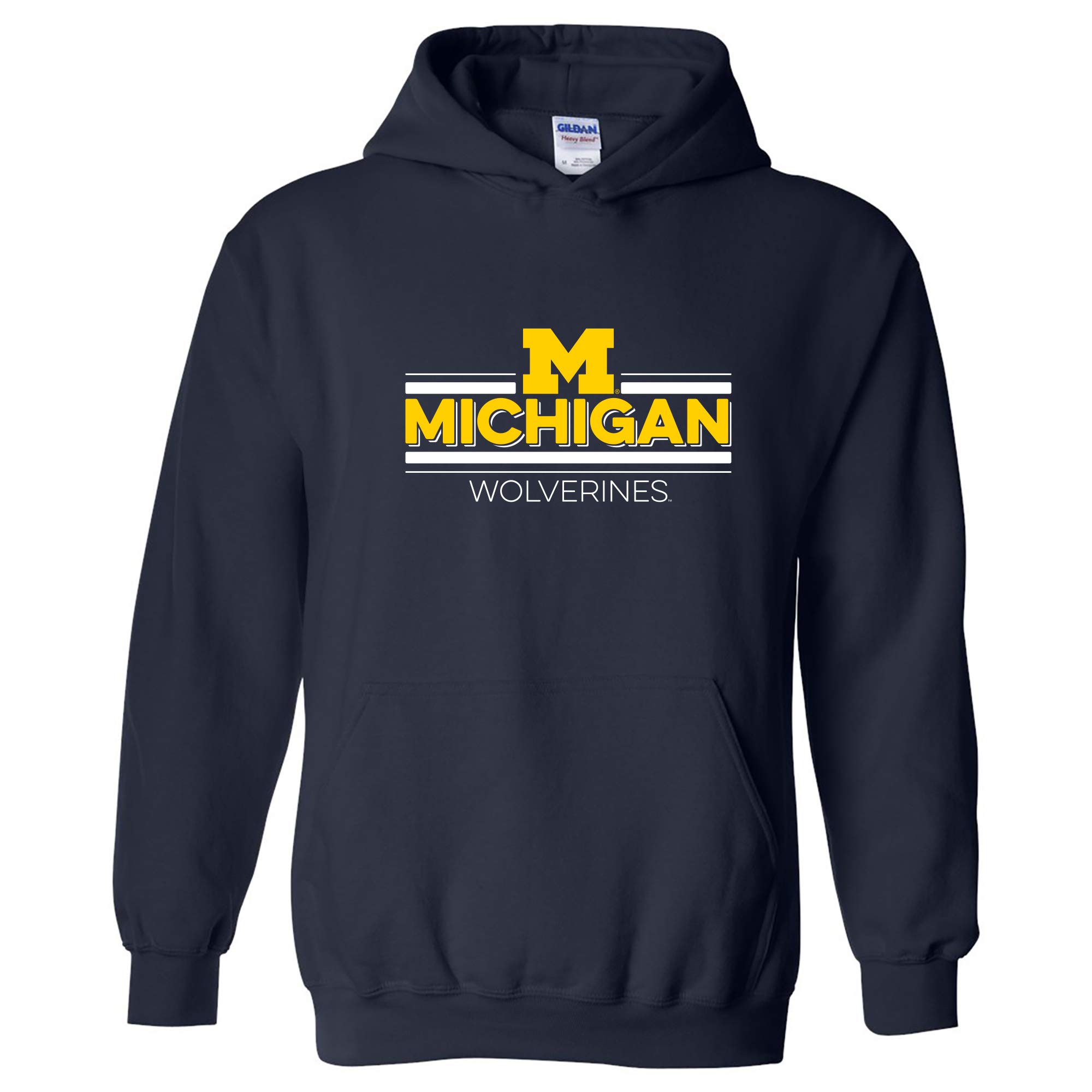 UGP Campus Apparel AH1144 - Michigan Wolverines Double Bar Logo Hoodie - Large - Navy