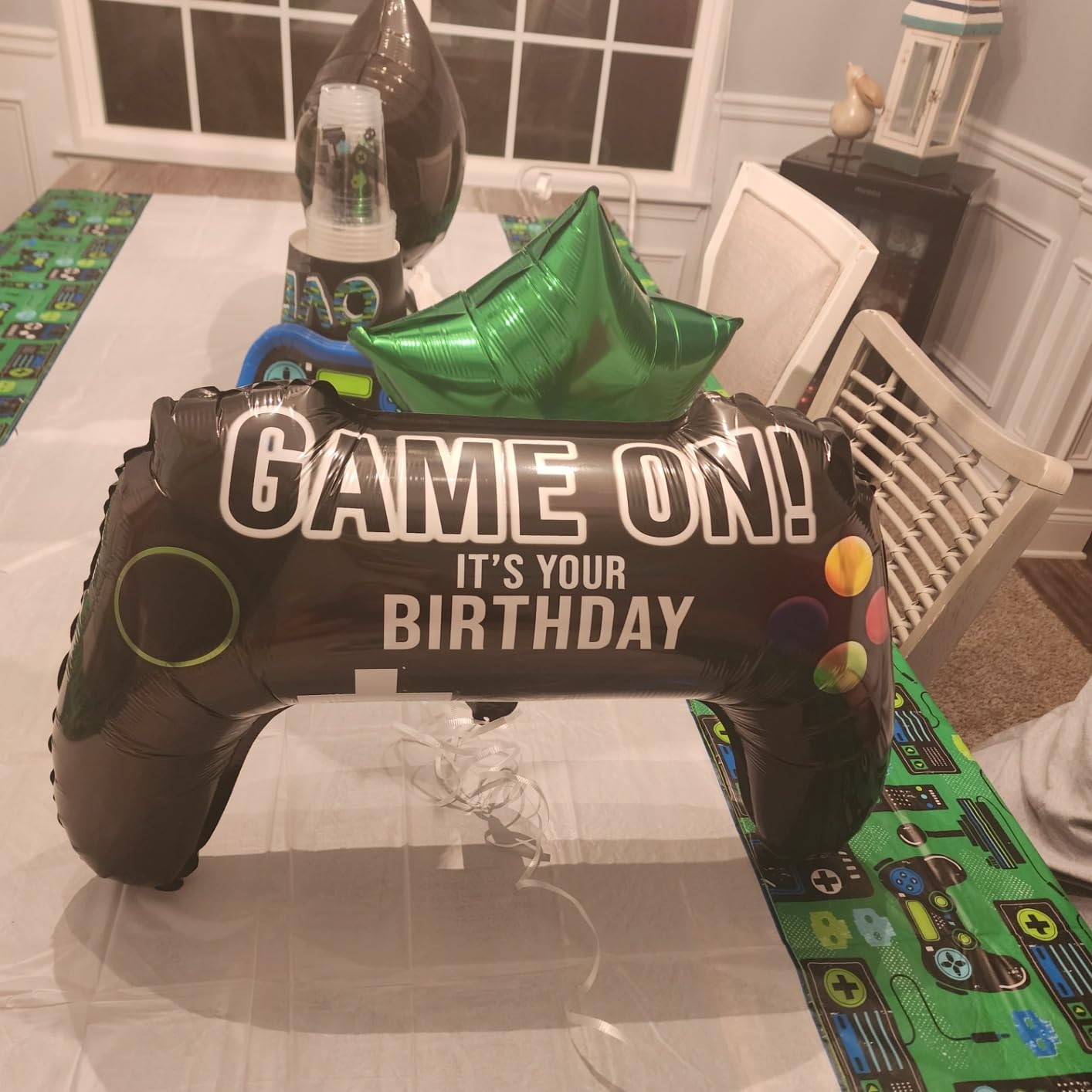 6Pcs Video Game Balloons, Video Game Controller Birthday Number Mylar Foil Balloon