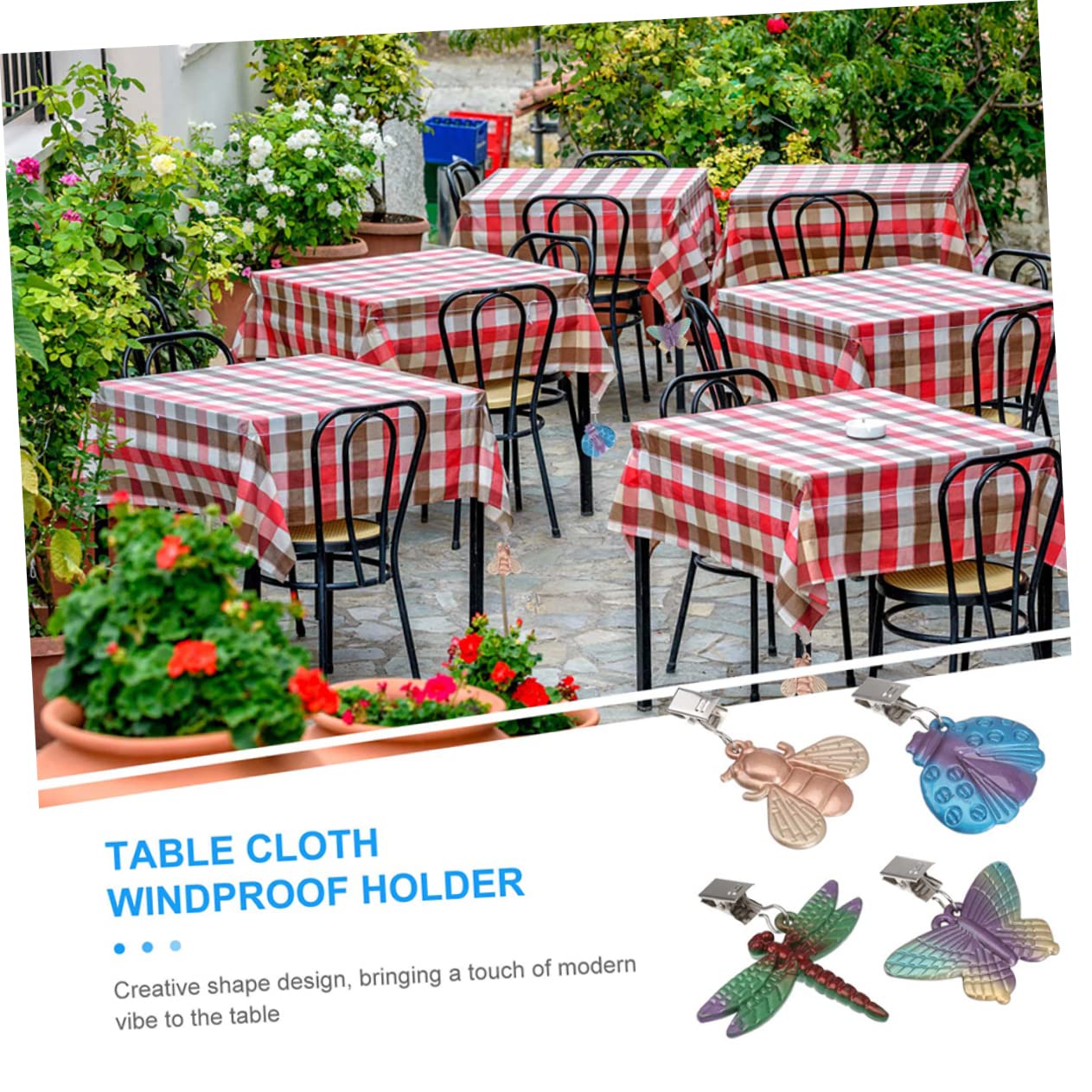 8pezzi Clip per Tovaglia Antivento Lega Fermatovaglia per Picnic e Giardino Decorazioni per Tovaglie Resistenti e Pratiche