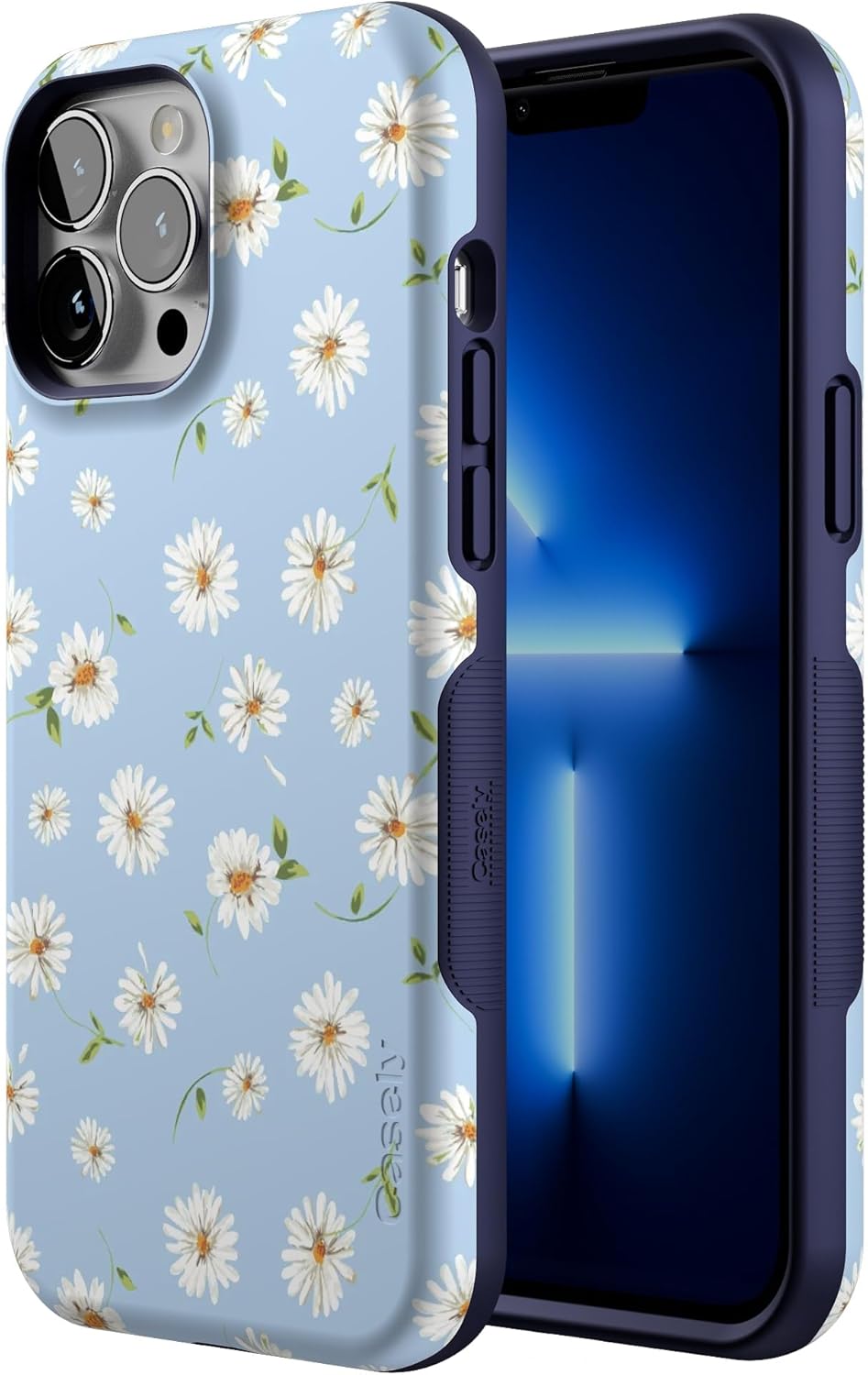 Casely iPhone 13 Pro Max Case | Daisy Daydream | Baby Blue Floral | Bold Protective Design | Compatible with MagSafe