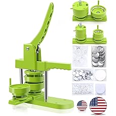 Rengue Button Maker Machine Multiple Sizes, 300 Sets Button Parts Pin Maker Machine with 3 Mold Sizes & Circle Cutters, Pin Press Easy to Use, Badge Button Press Machine for Personalized Gifts, Crafts