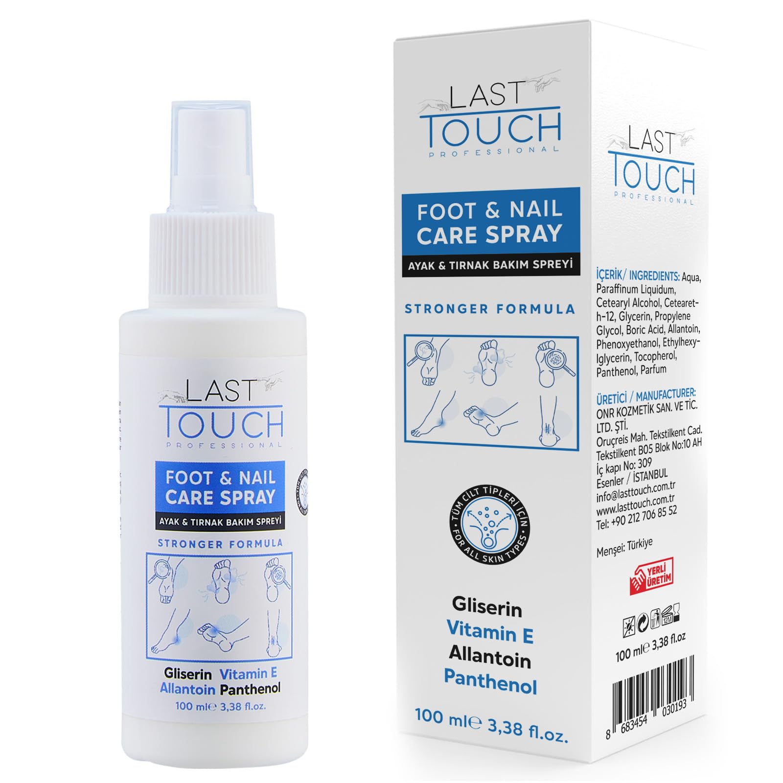 Foot Spray - Anti-Itching and Deodorizing, Moisturizing Care Spray - Foot Spray for Dry Cracked Feet - Foot Care Spray Against Shedding, Sweating,