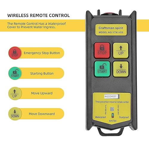 Miniatura 6 de Alzamiento eléctrico de 880 libras, alzamiento eléctrico Towallmark de elevación automática, polipasto eléctrico de cable inalámbrico con cuerda de