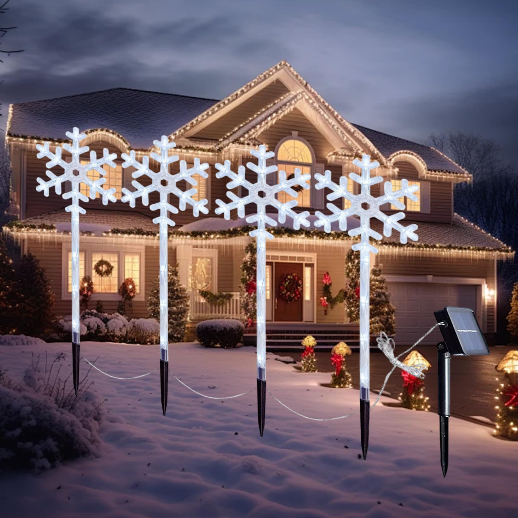 Lumières de Noël solaires d'extérieur : illuminez vos pas et réchauffez l'ambiance hivernale