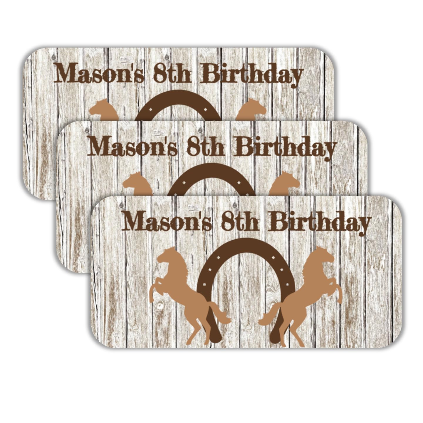 20 Personalized Cowboy Birthday Party, Half Wrap Water Bottle Labels, Stickers, Tags Decorations, Horse, Western Party Supplies